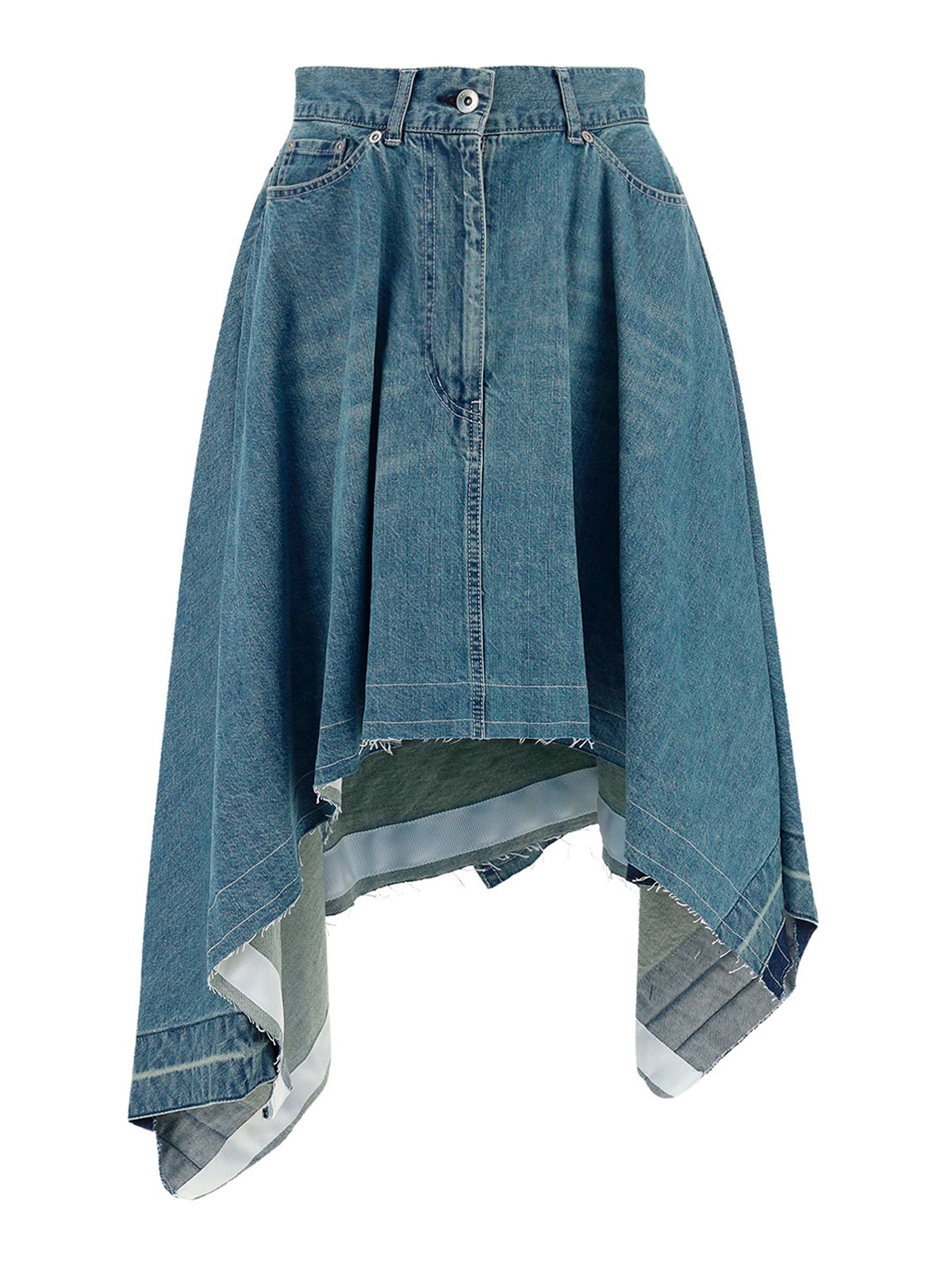 میدی Sacai - Asymmetric denim skirt 