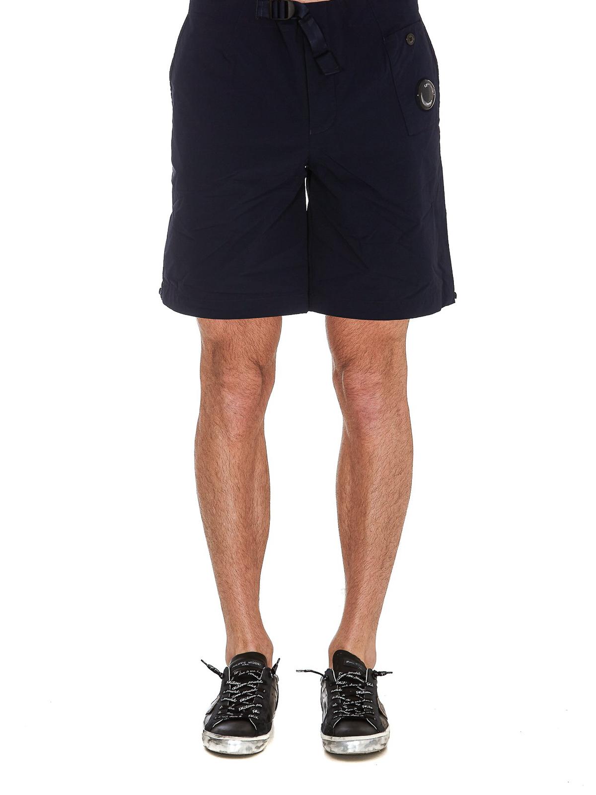 Stretch bermuda shorts with belt 