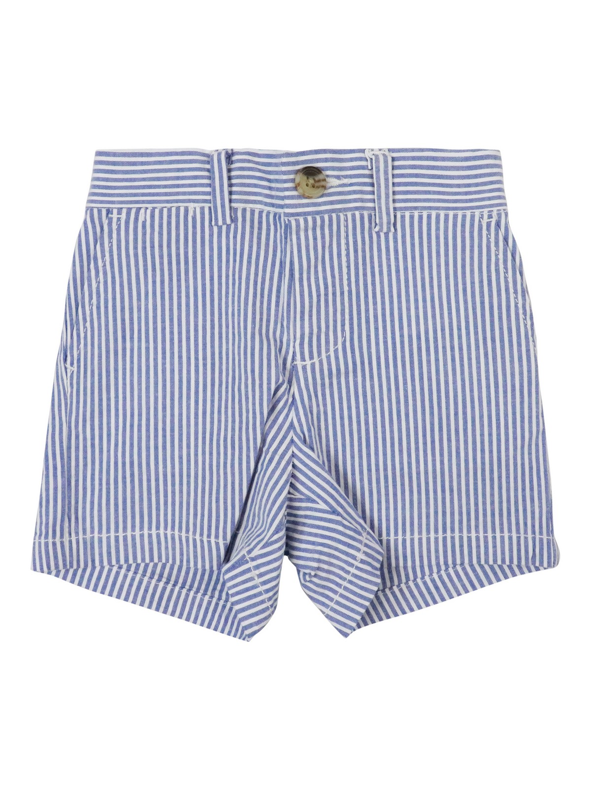 Polo Ralph Lauren Kids' Striped Bermuda Shorts In Light Blue