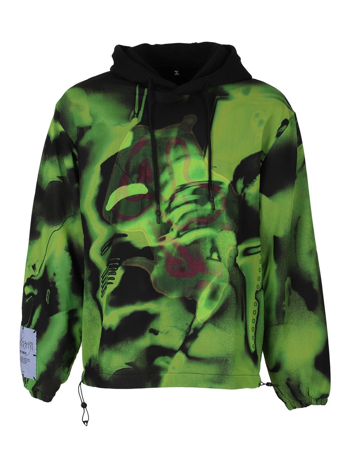 MCQ BY ALEXANDER MCQUEEN OVERLAY FLUID DIGITAL PRINT HOODIE