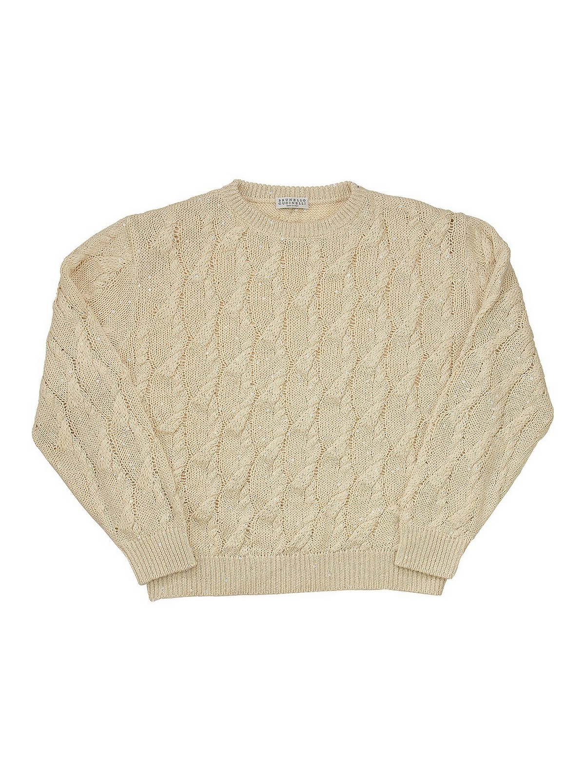 BRUNELLO CUCINELLI CABLE KNIT JUMPER WITH SEQUINS