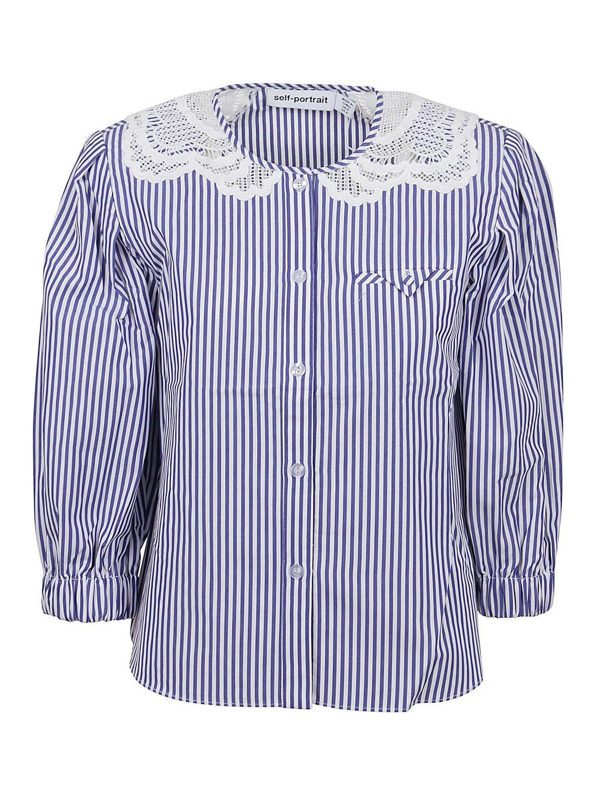 Shirts Self Portrait - Striped shirt with lace - SS21045TSMULTI