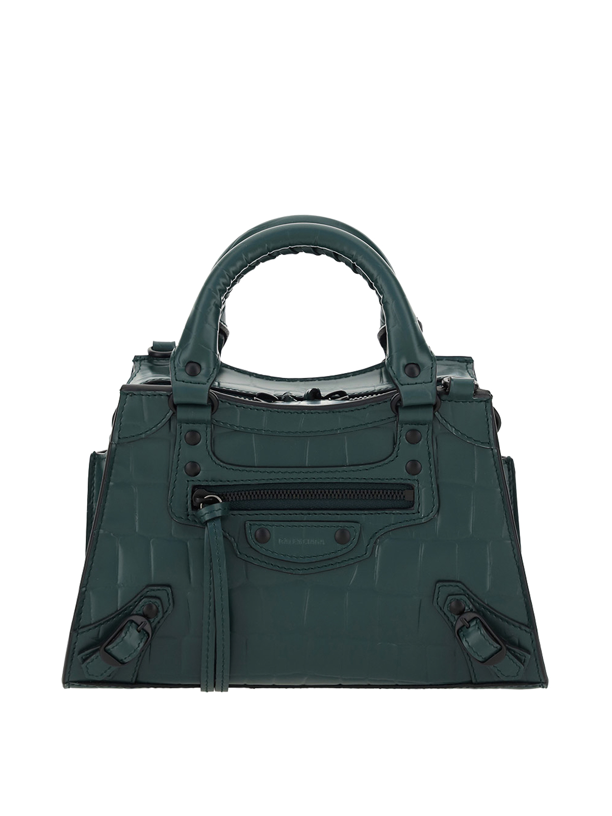 Balenciaga Neo Classic Leather Handbag In Forest Color In Dark Green