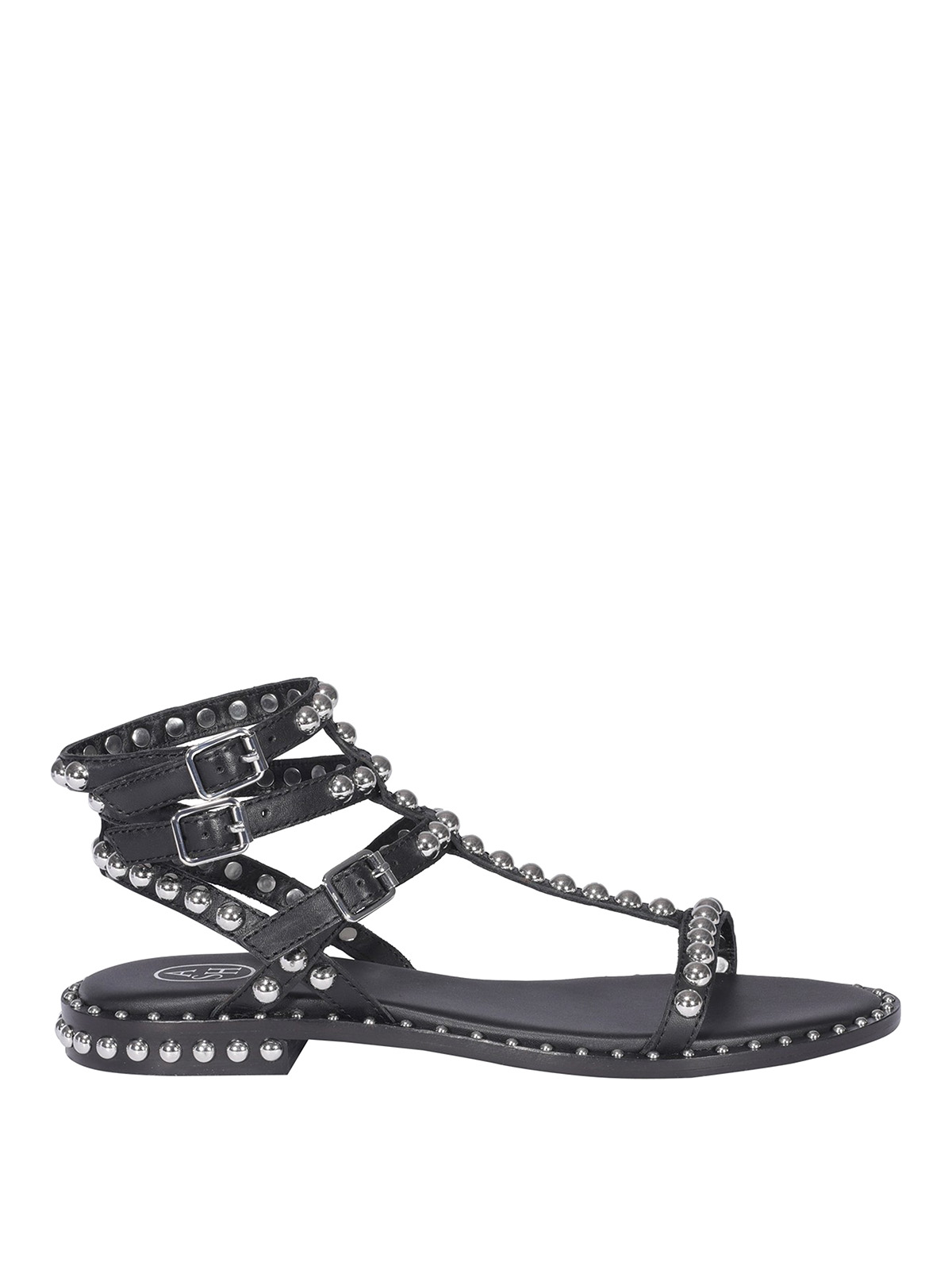 Ash Maeva Sandal In Leather With Studs In Black