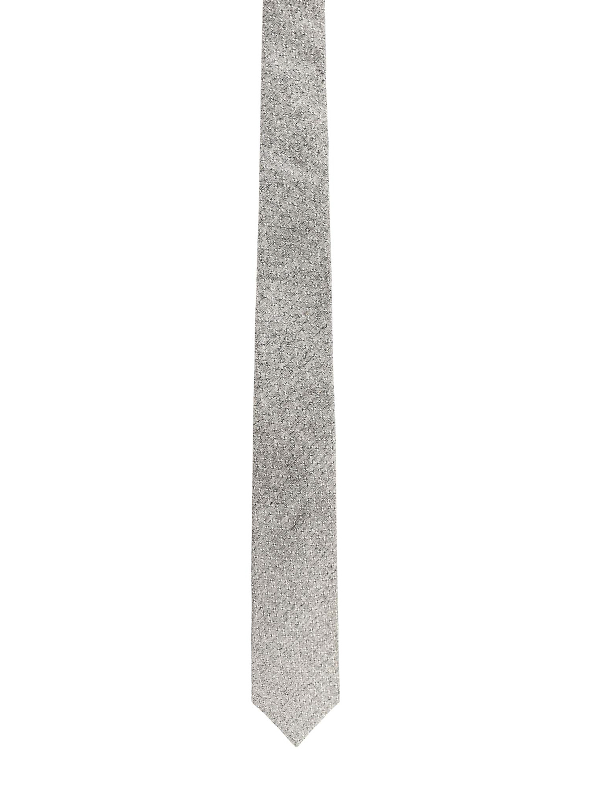 Kiton Patterned Silk Tie In Grey