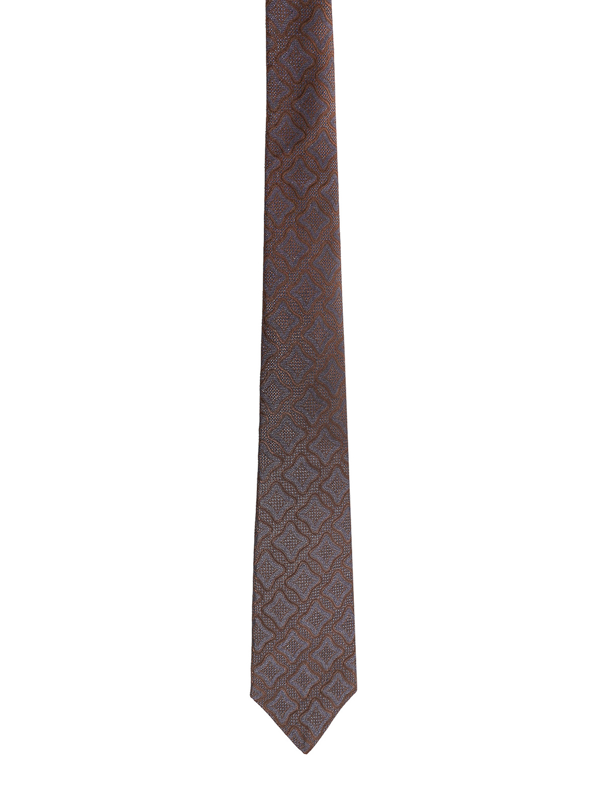 Kiton Patterned Silk Tie In Brown