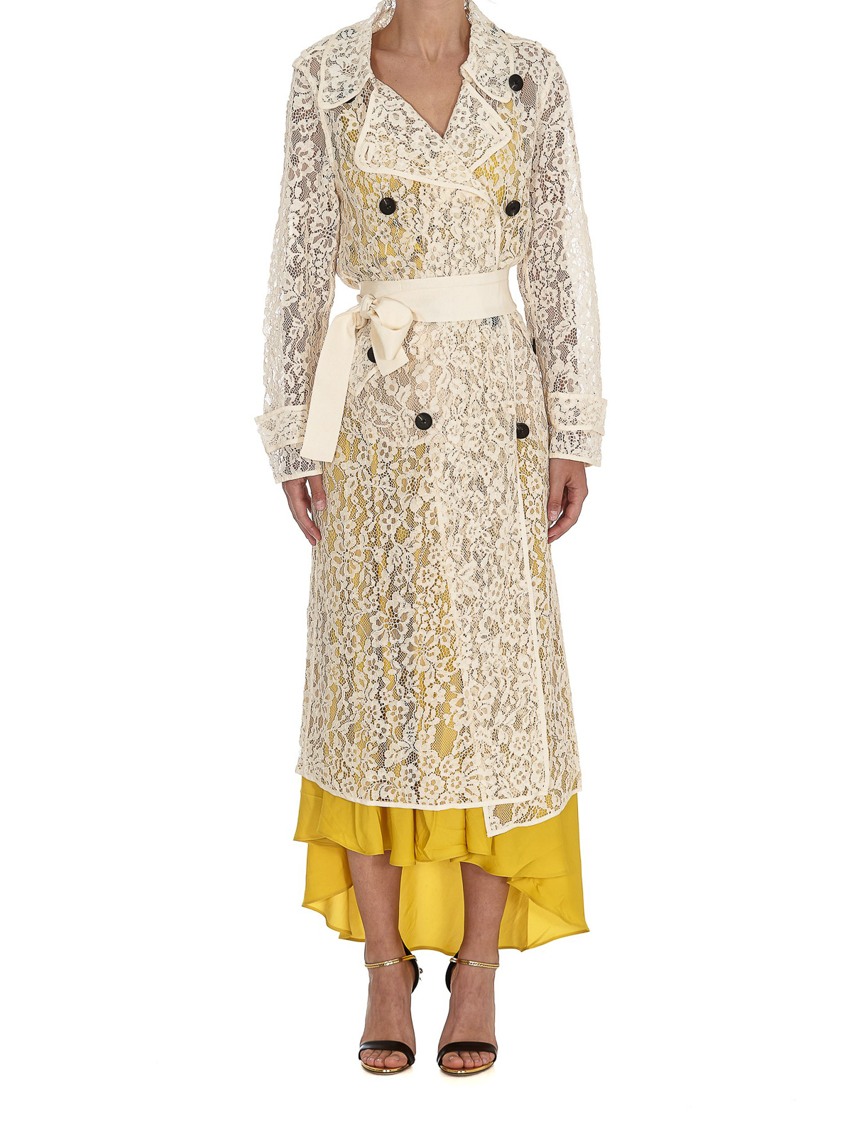 Self Portrait Lace trench coat trench coats 058CREAM