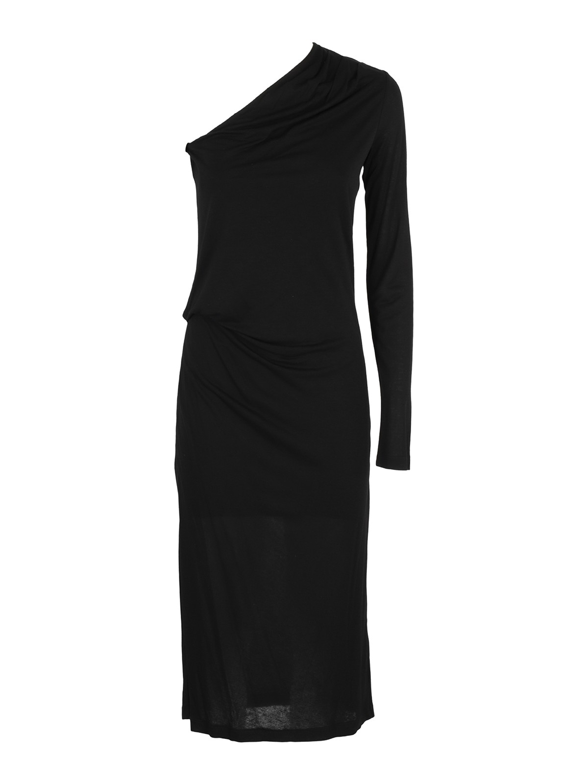 Helmut Lang Black One-shoulder Maxi Dress | ModeSens