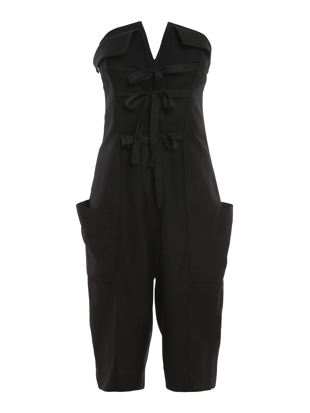 Philosophy Di Lorenzo Serafini Lace-up Detail Strapless Playsuit In Black