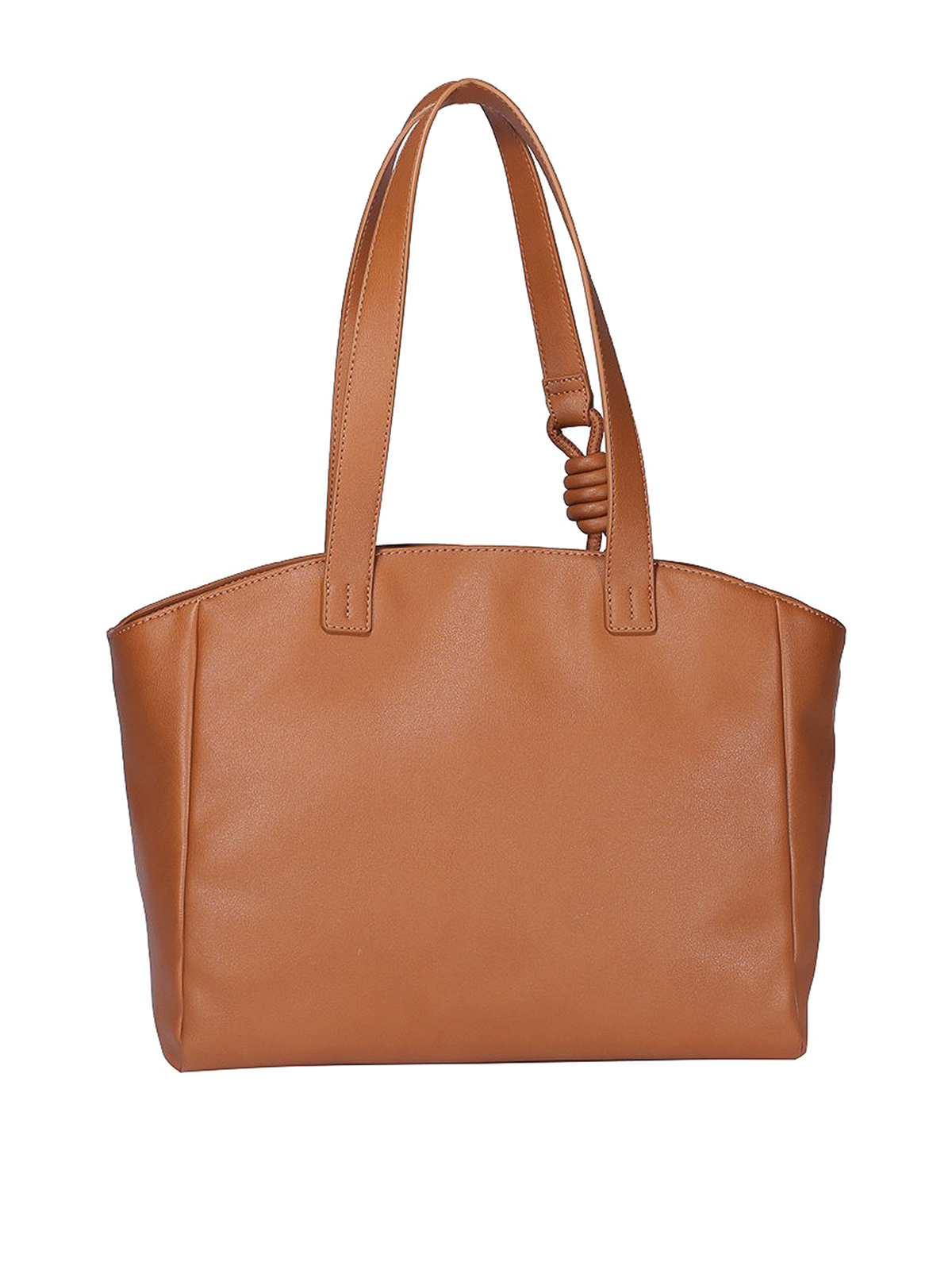 brown faux leather tote