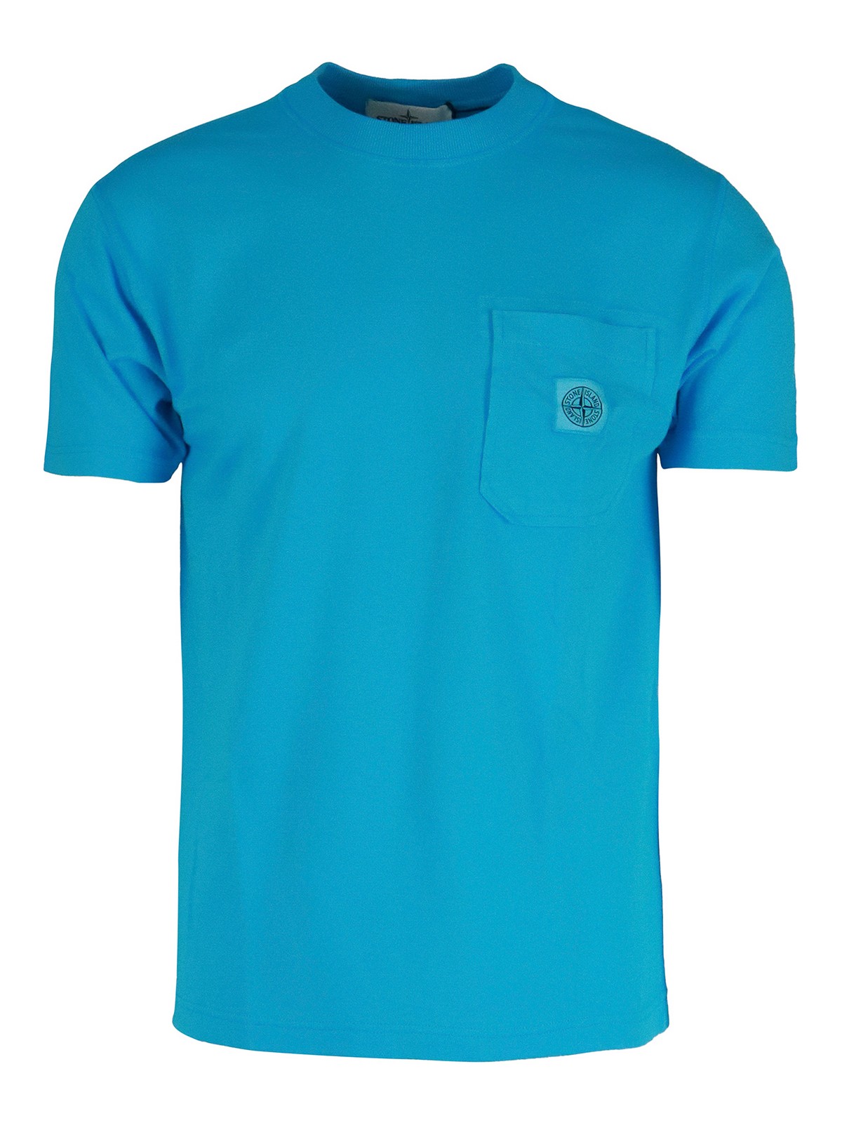 Stone Island Logo Patch T-shirt In Light Blue