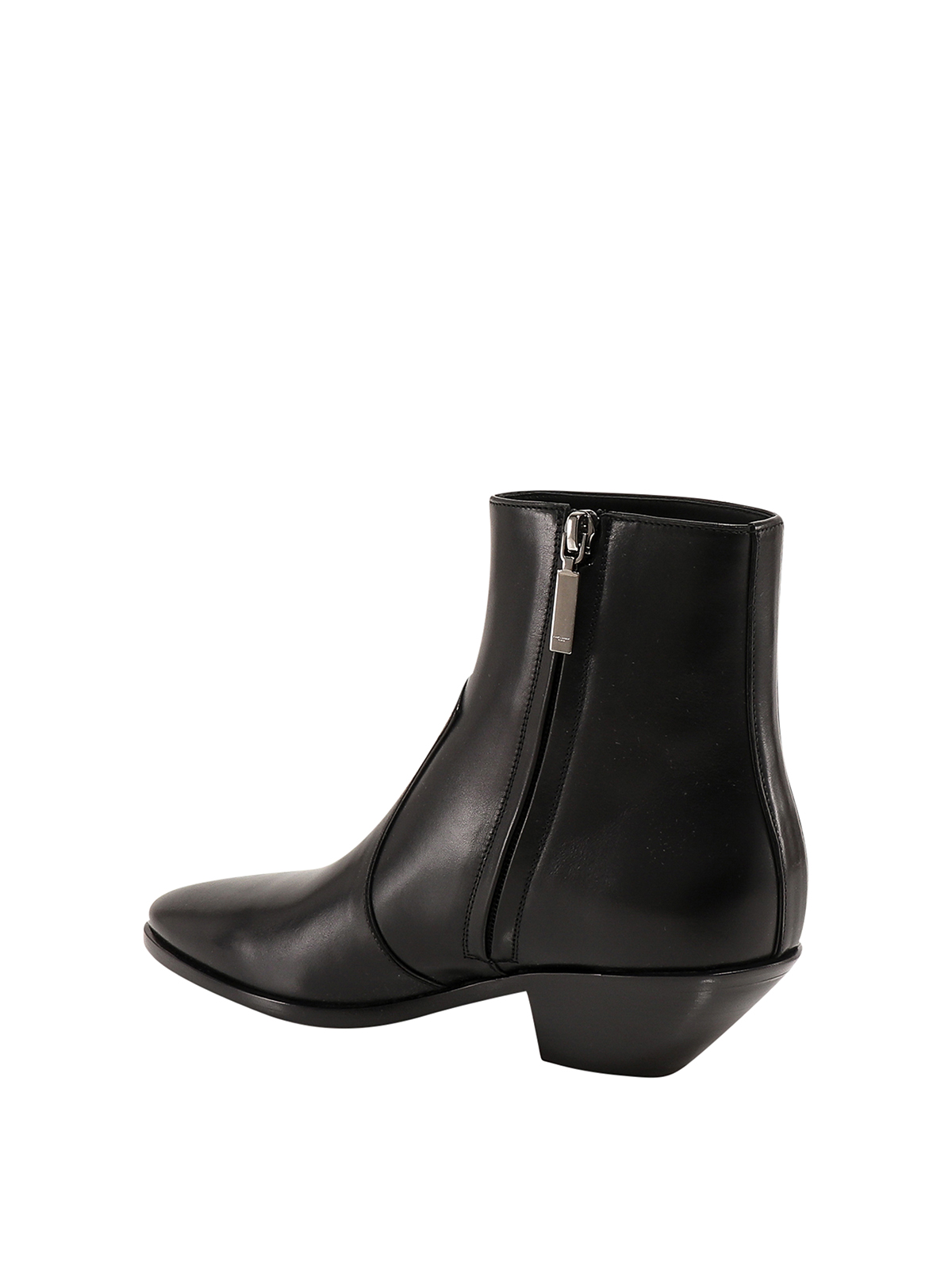 saint laurent west leather ankle boots