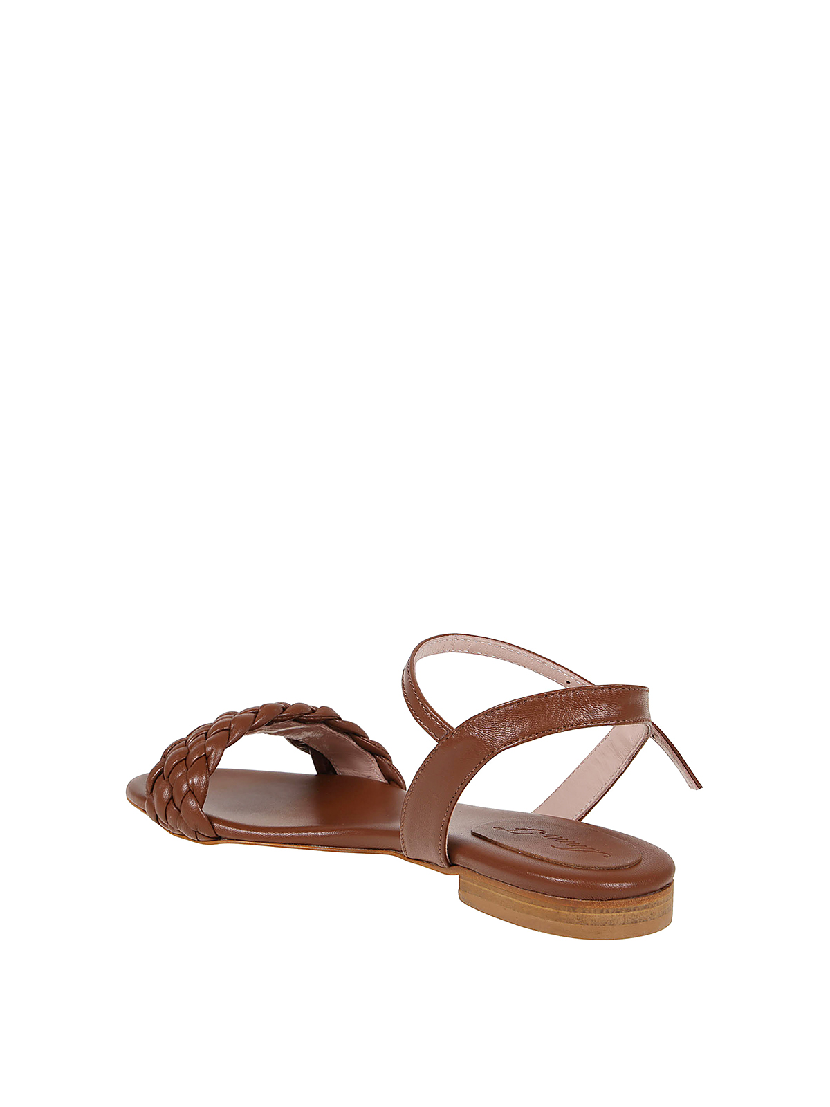 Sandals Anna F. - Woven leather flat sandals - 3323MCUOIO | iKRIX.com