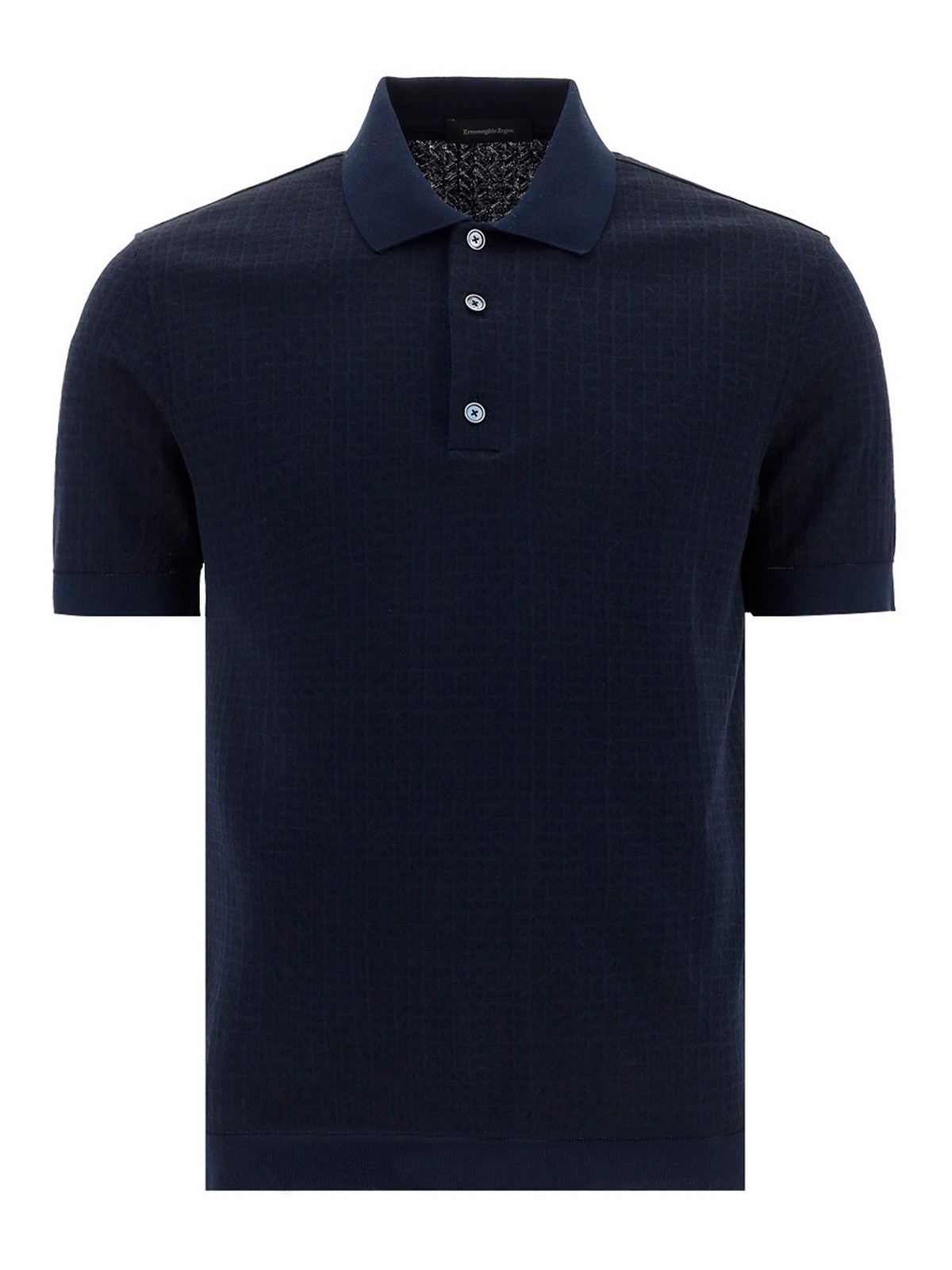 Ermenegildo Zegna Cotton-silk Blend Polo Shirt In Dark Blue | ModeSens