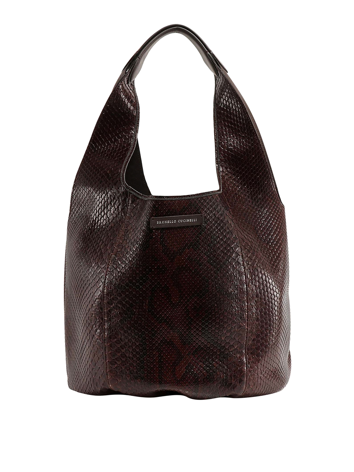 Brunello Cucinelli - Python print leather hobo bag - totes bags ...