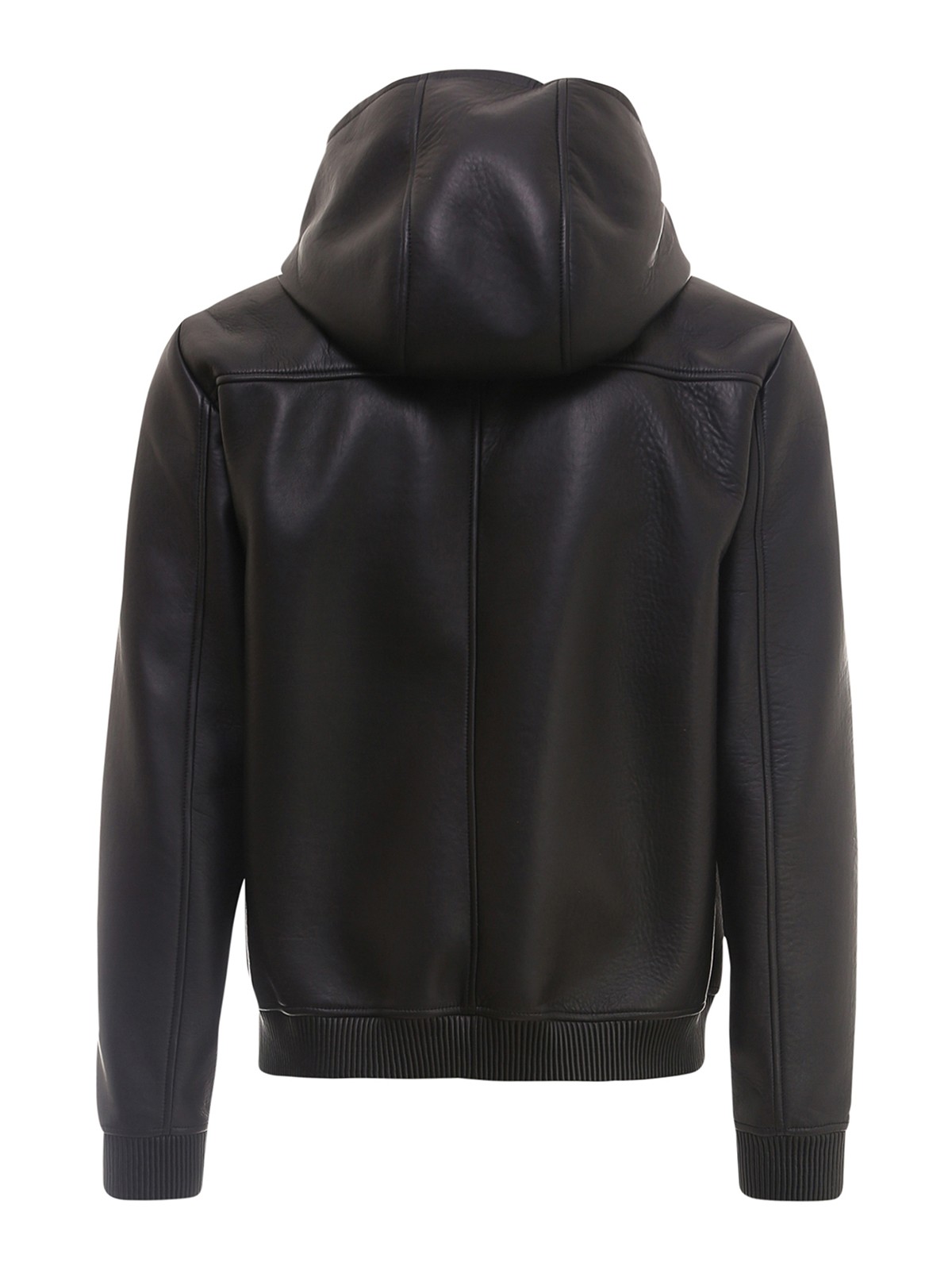 Leather jacket Fendi - Black leather hooded jacket - FPJ046A4C6F0QA1