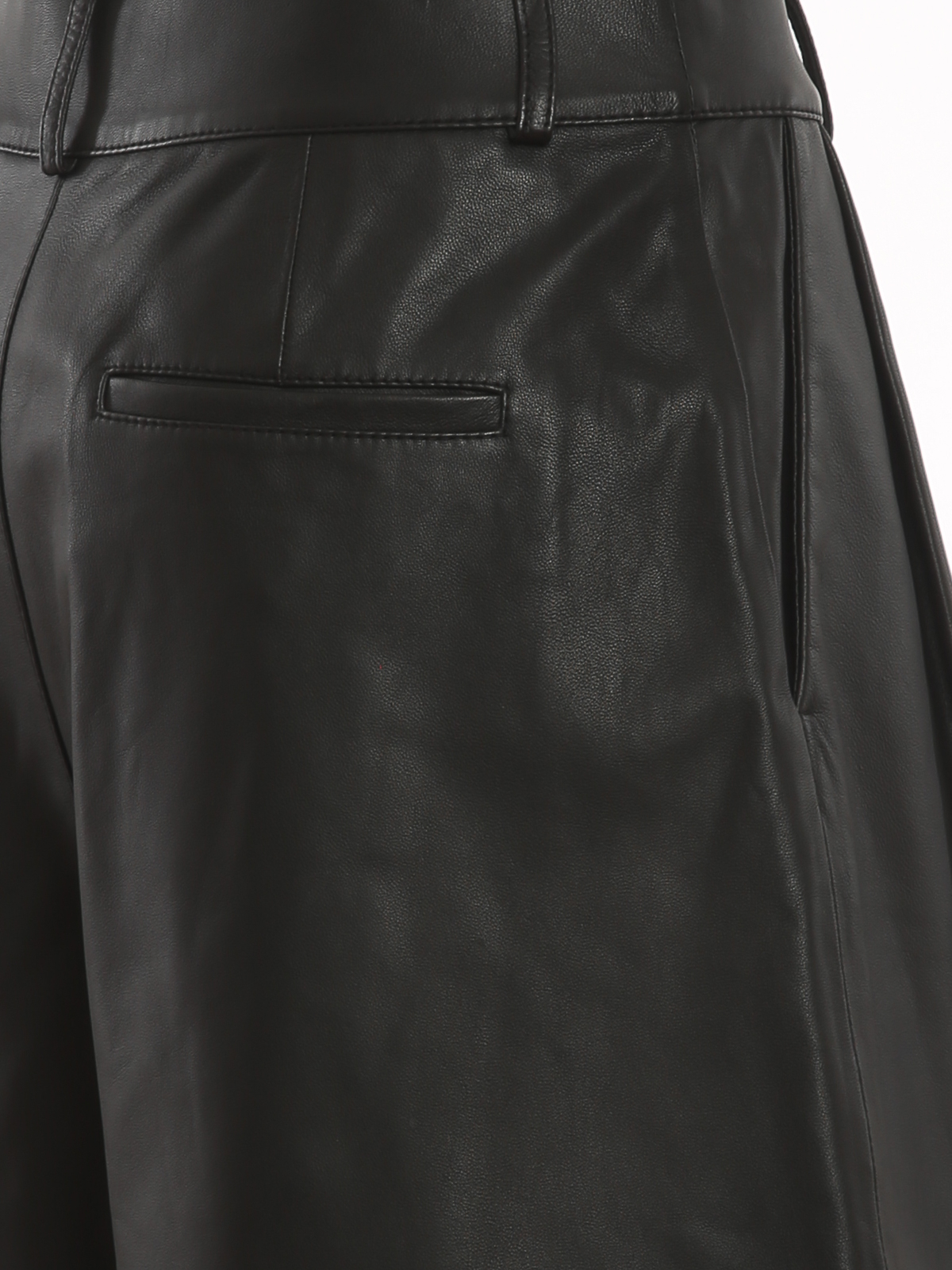 Black napa leather shorts 