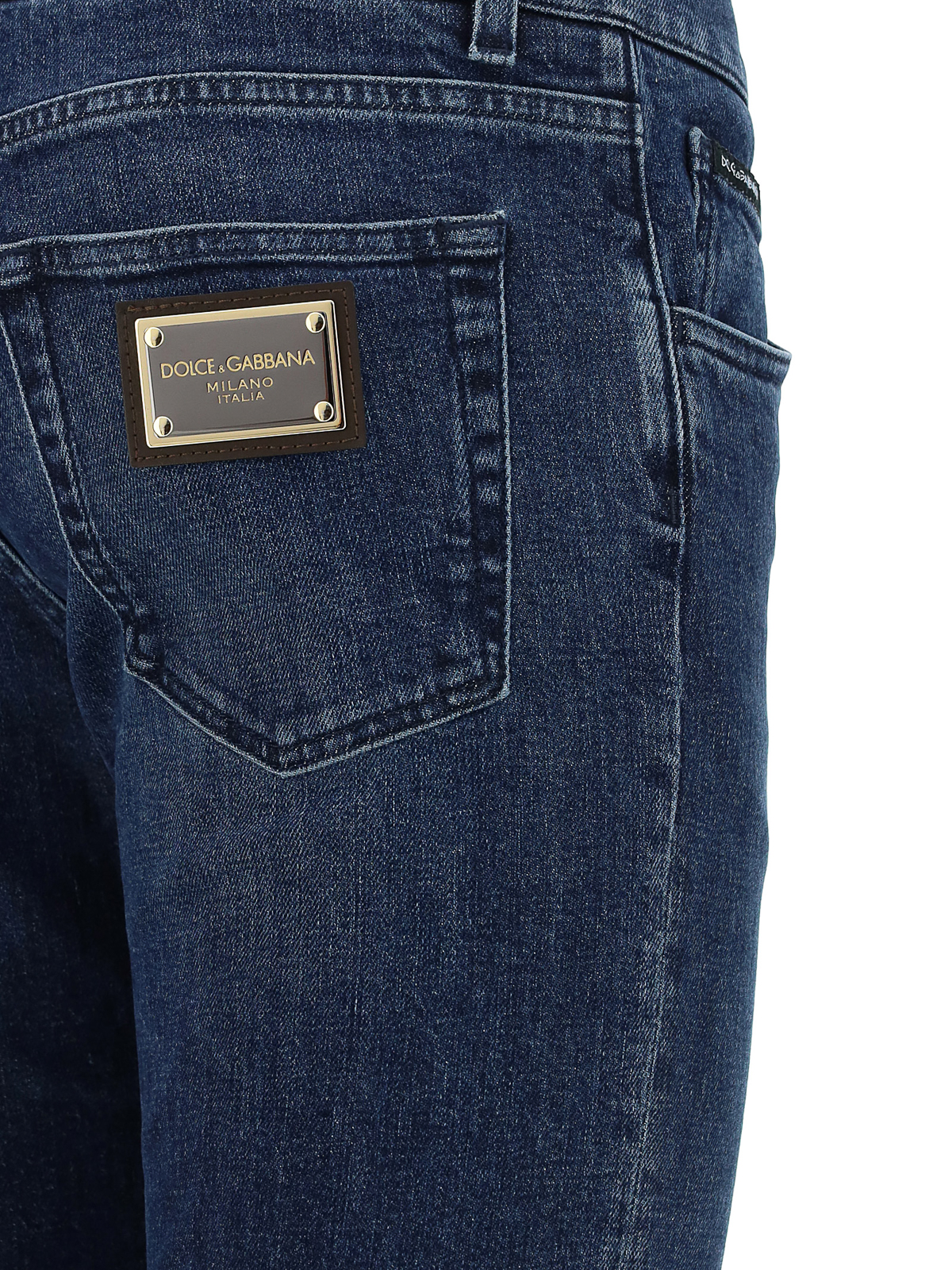 Straight leg jeans Dolce & Gabbana - Leo print cuff slim jeans ...