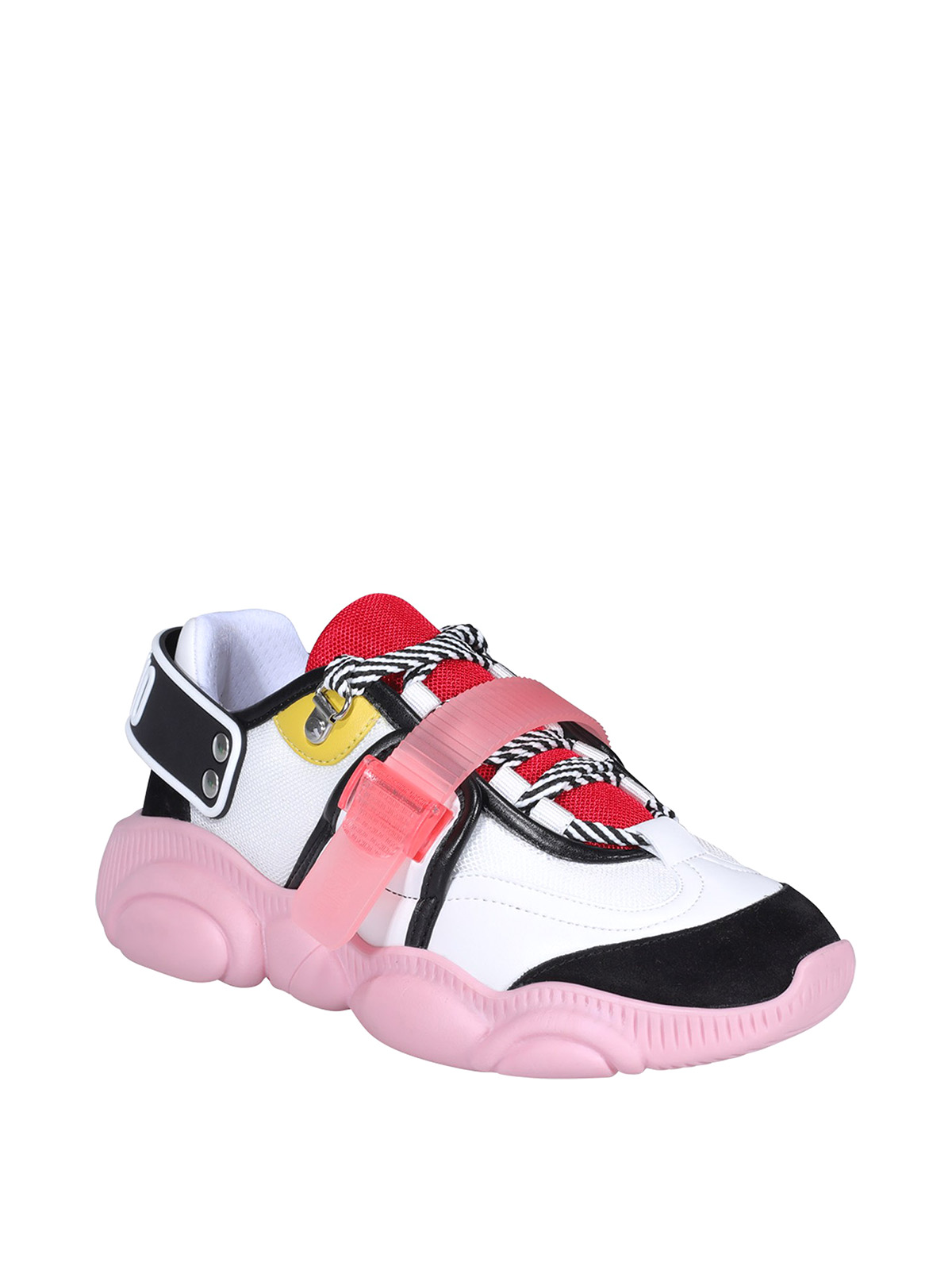 Trainers Moschino - Leather and fabric sneakers - MA15133G1DMP110A