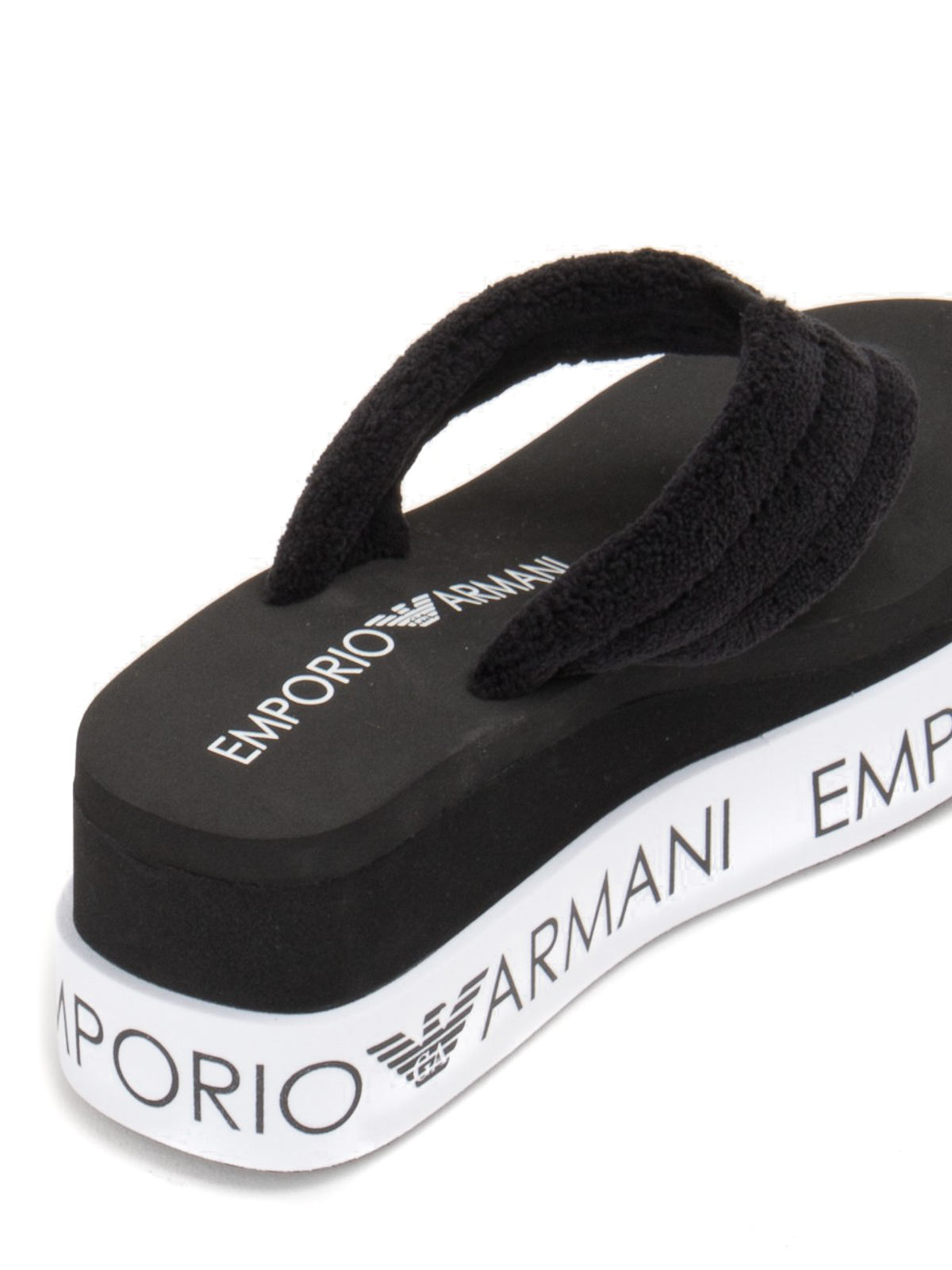 Flip flops Emporio Armani - Logo print platform flip flops - X3QS07XM764N611