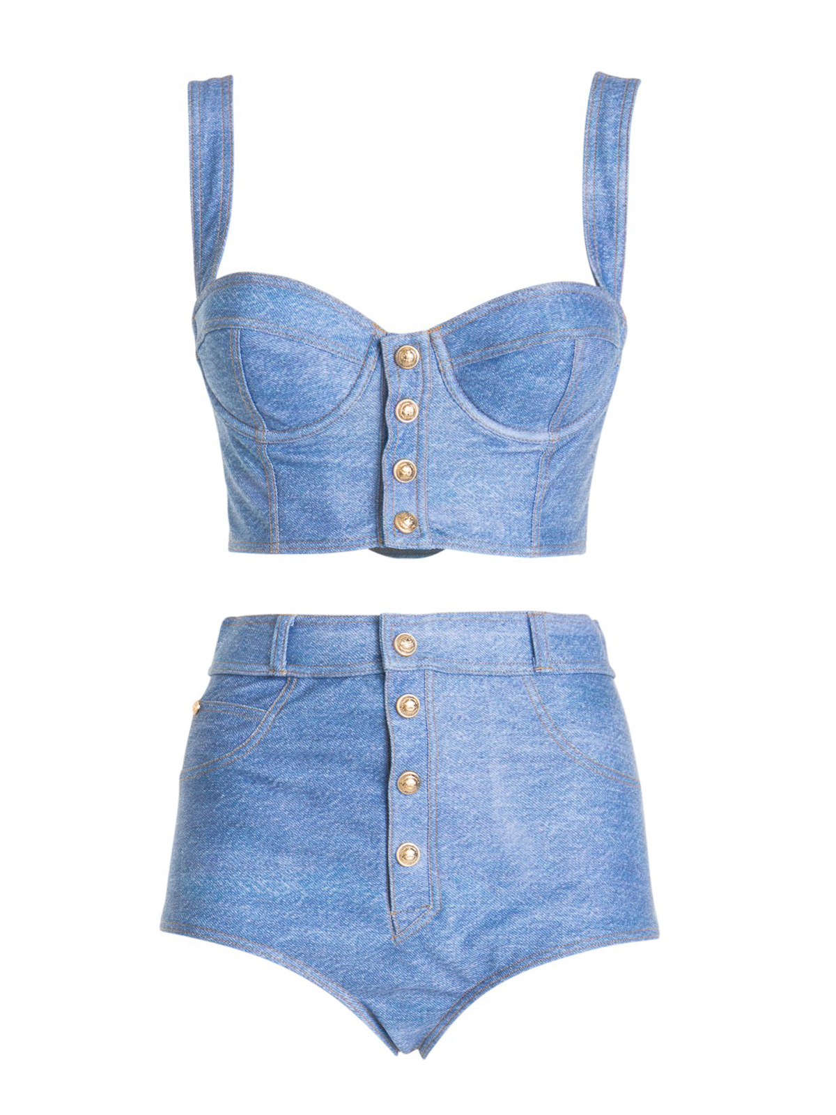 Bikinis Balmain Denim effect bikini BKBC80560427