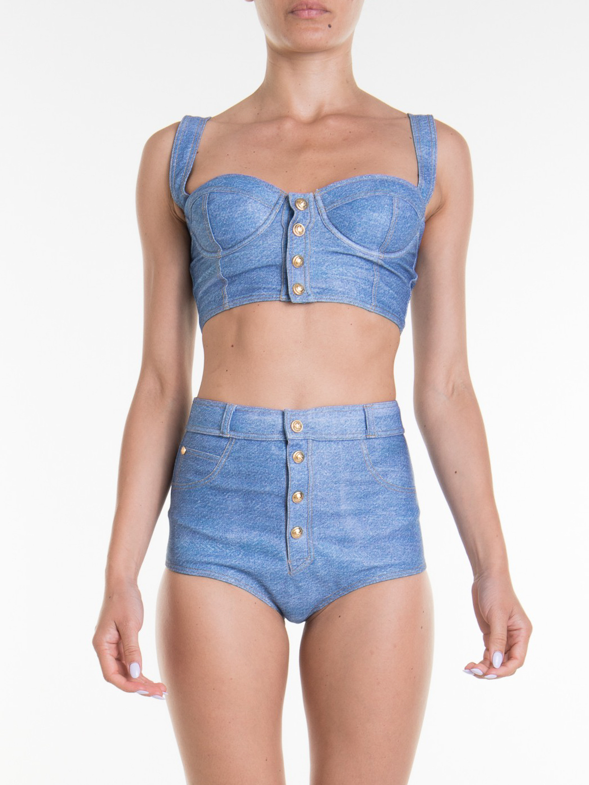 Bikinis Balmain Denim effect bikini BKBC80560427
