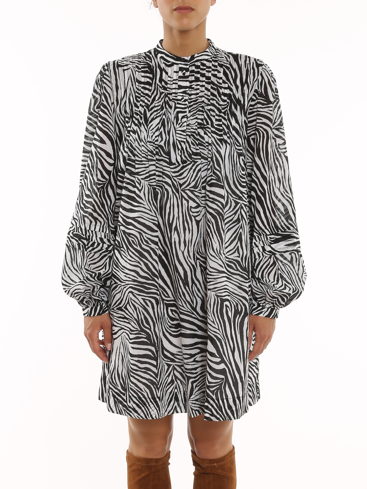 Short dresses Michael Kors - Zebra print cotton mini dress - MU1802I2KR130