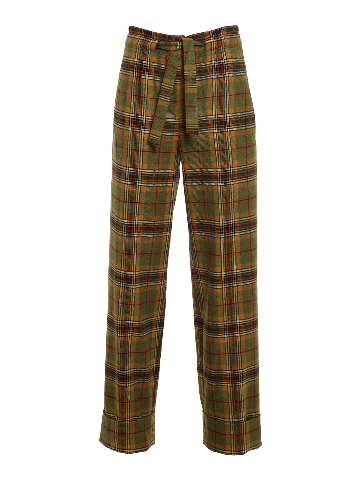 Click to view more detailed imagery on our partner's website Alberta Ferretti Tartan Print Trousers In Green