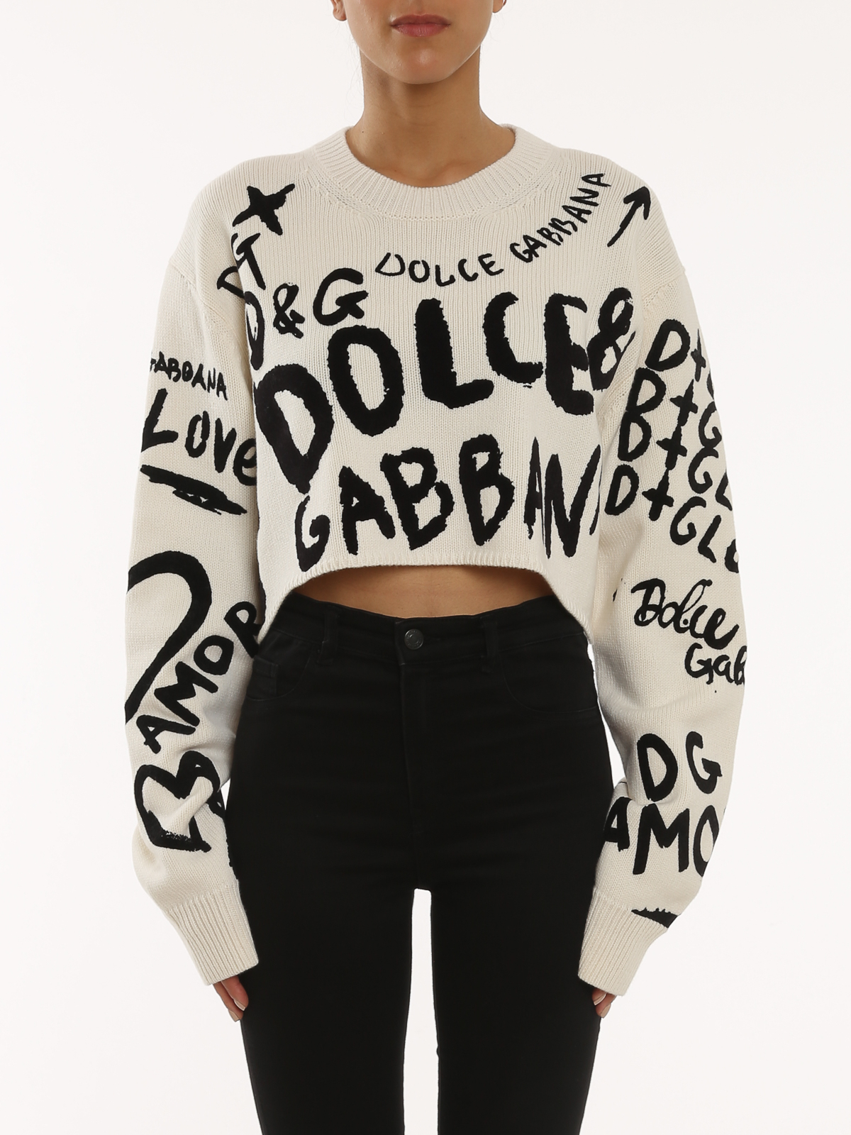 Crew necks Dolce & Gabbana - Cropped sweater - FXE27TJBVK6W0800