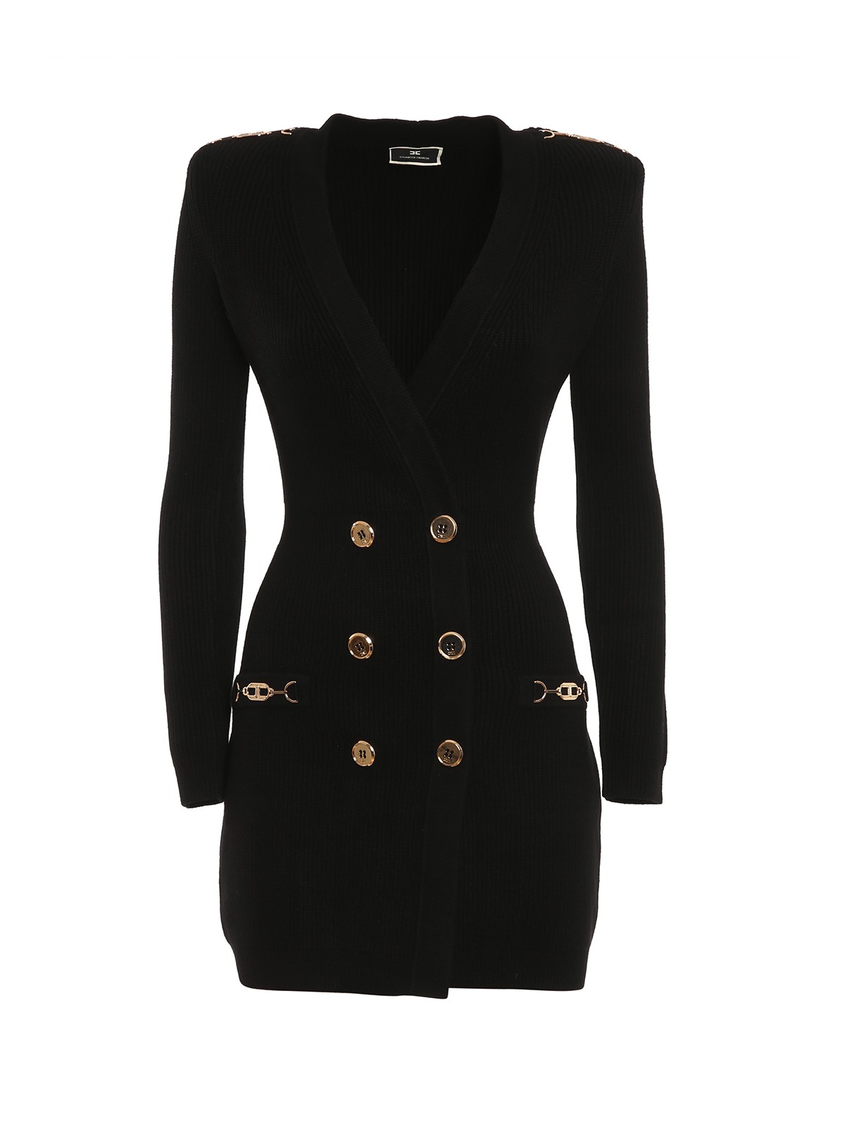 Abiti corti Elisabetta Franchi - Robe manteau in maglia - AM41S16E2110
