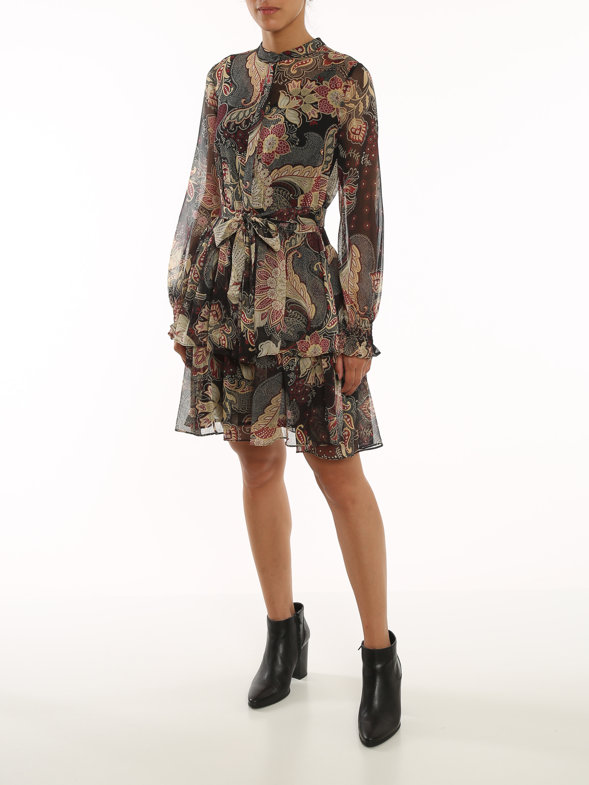 Indian Flower printed mini dress 