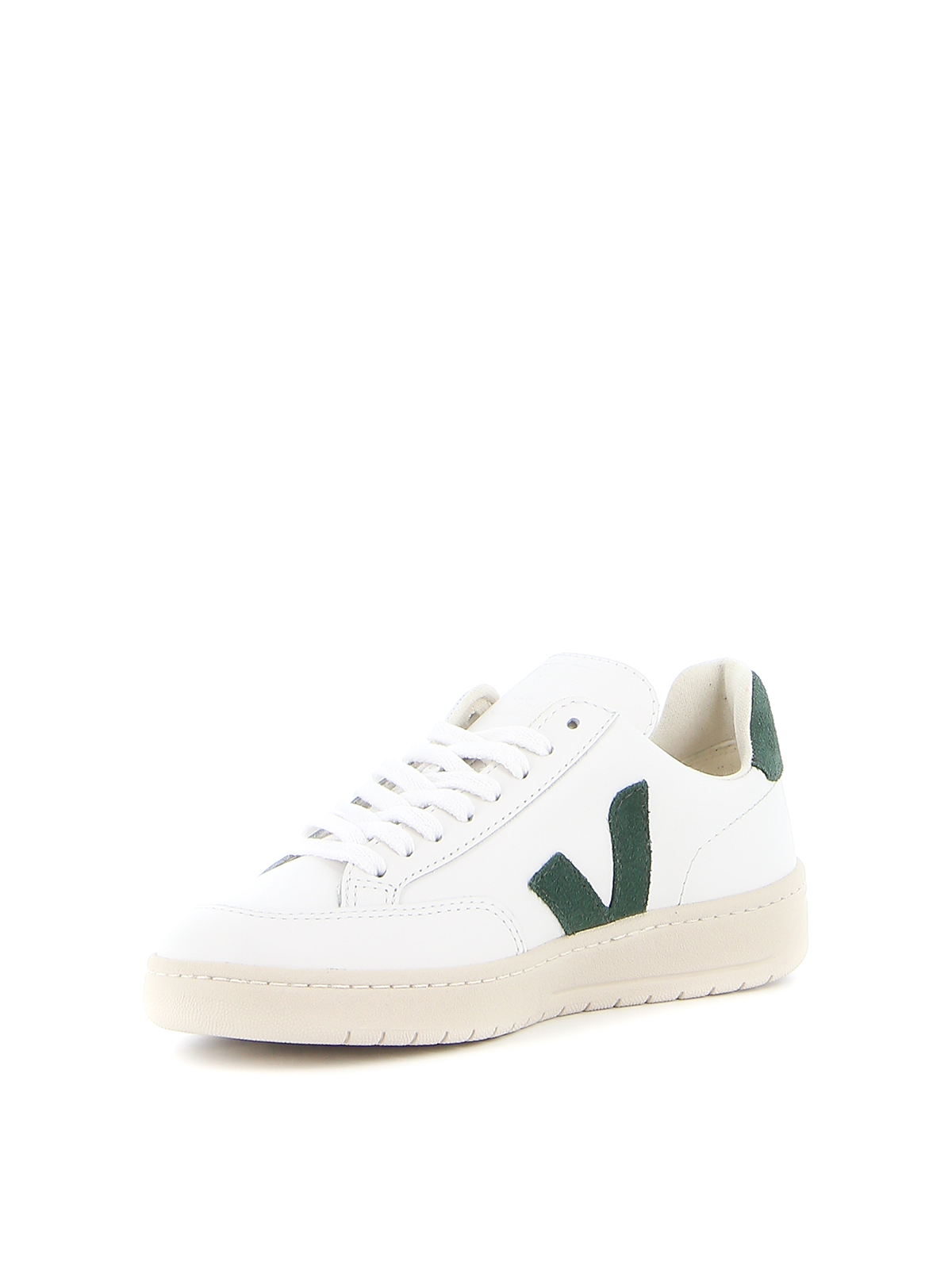 designer trainers with v logo