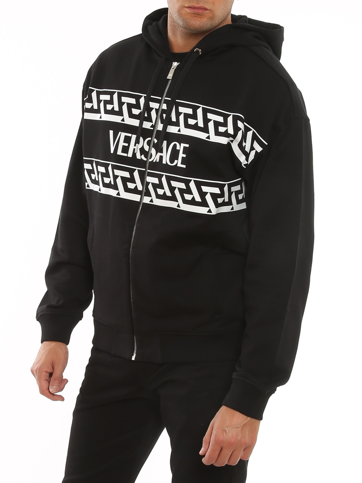 Felpe e maglie Versace - Felpa con stampa logo e zip - 10024571A017901B000