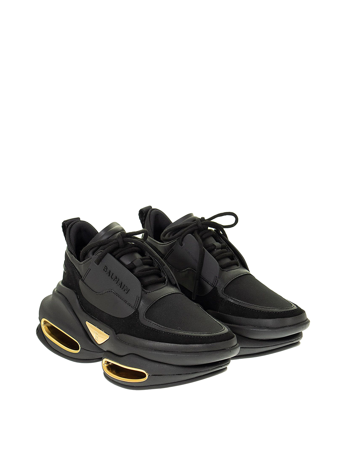 Trainers Balmain - Bbold black suede and leather sneakers - WN1VI541LSLD0PA