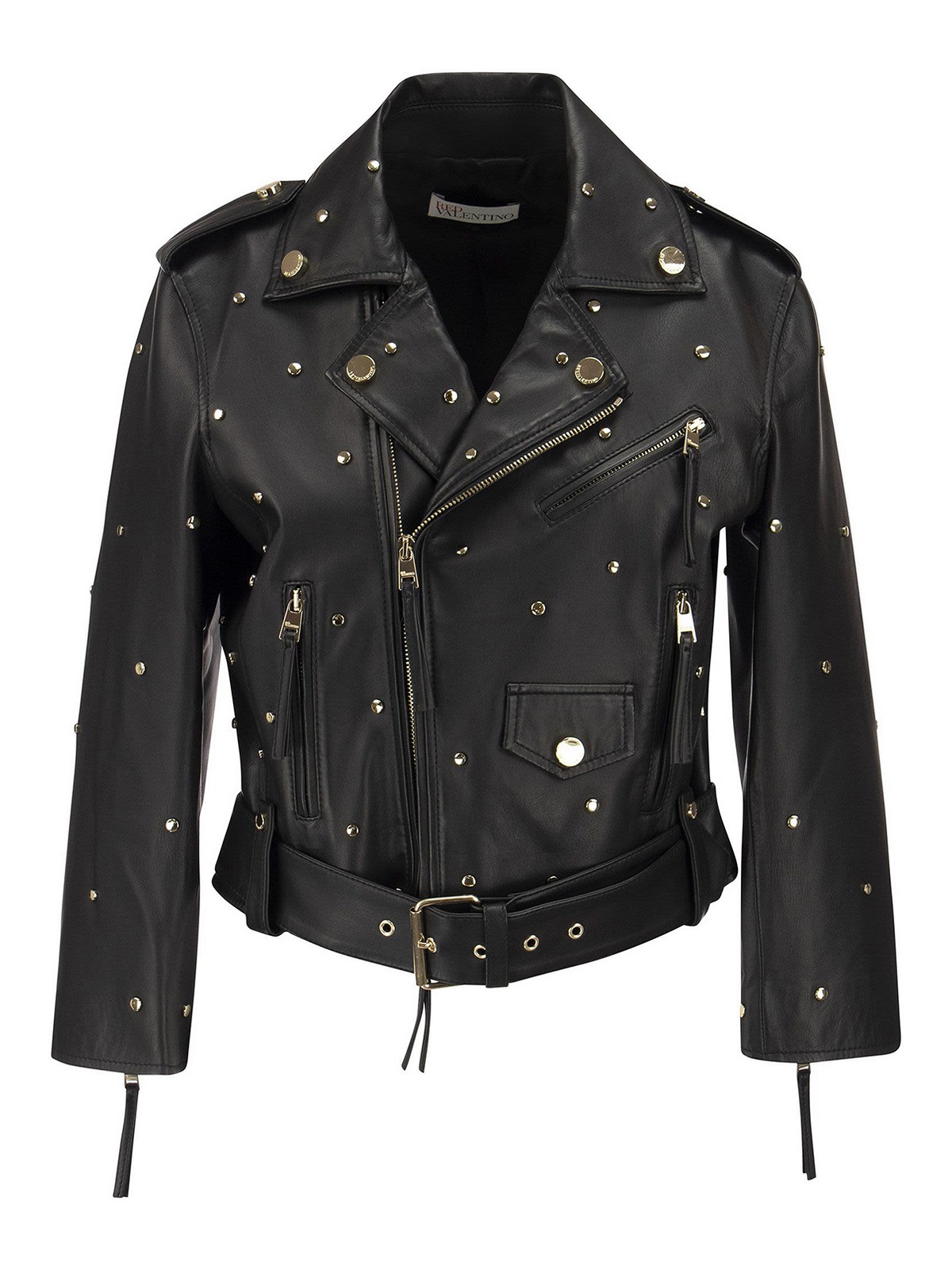 embellished leather jacket