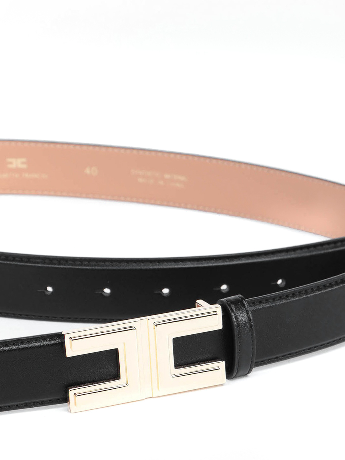 Belts Elisabetta Franchi - Logo buckle leather belt - CT12S16E2110