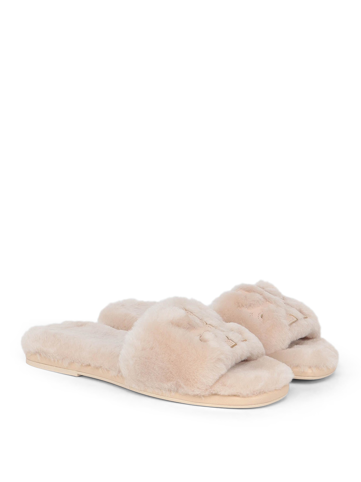 Sandals Tory Burch - Double T shearling slides - 83484100 