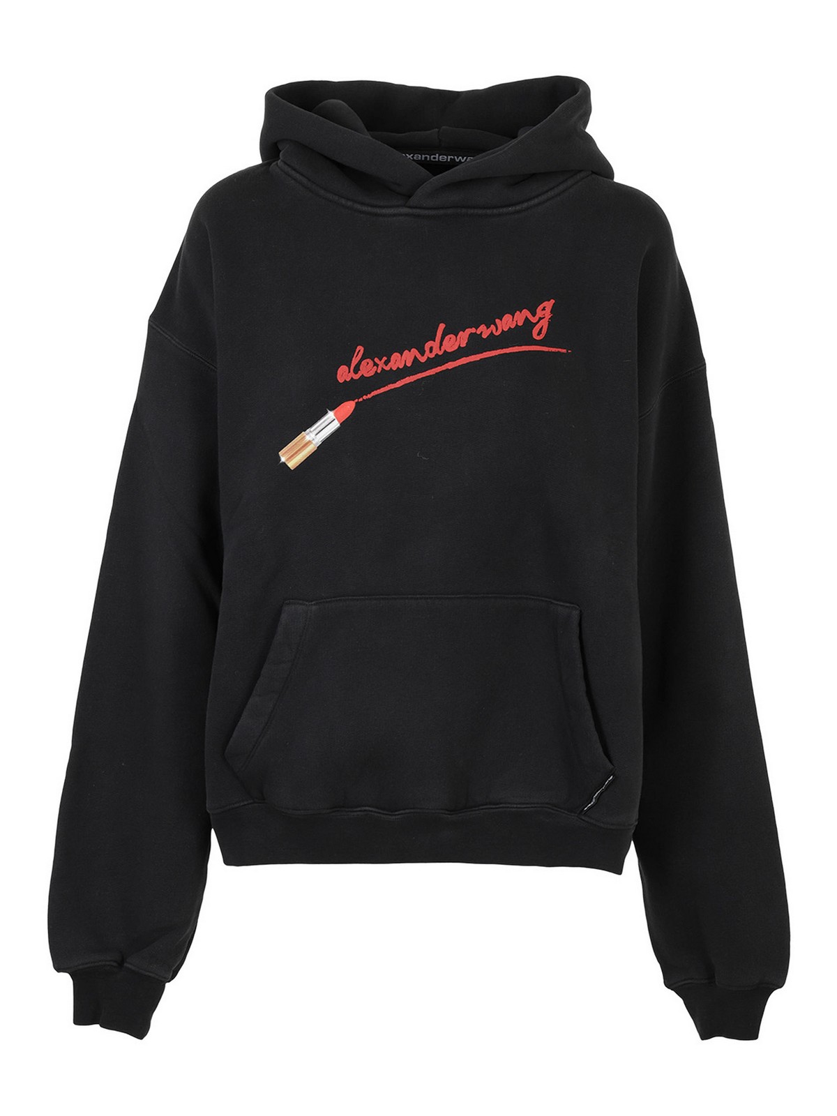 Sweatshirts & Sweaters Alexander Wang - Lipstick print cotton hoodie ...