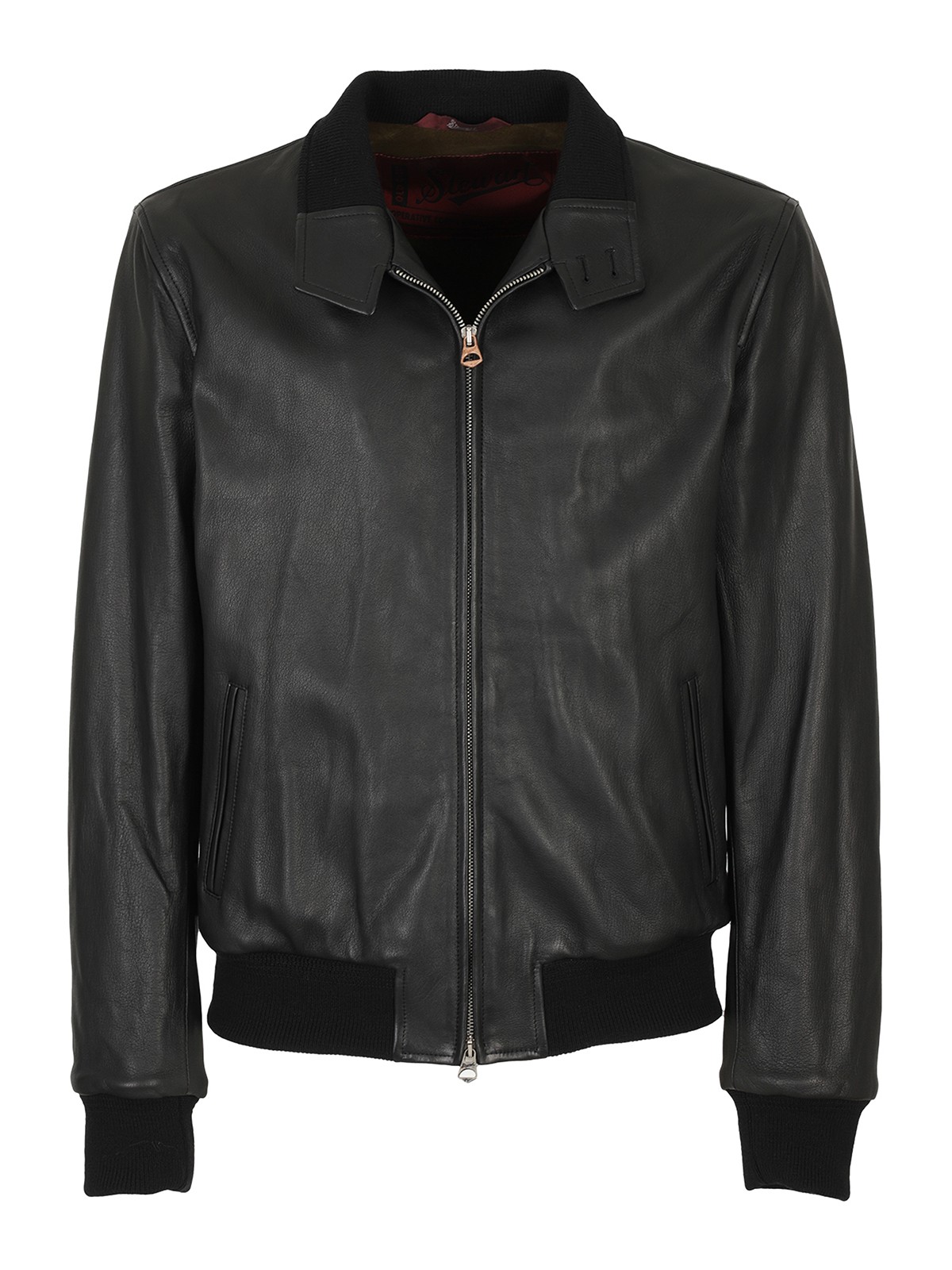 Stewart Padded Leather Jacket In Black | ModeSens