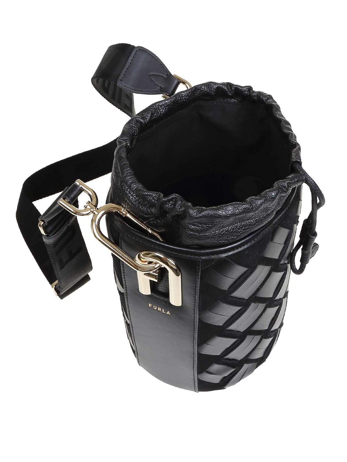 Womens Bags Bucket bags and bucket purses Furla Lipari Leather Bucket Bag in Black 