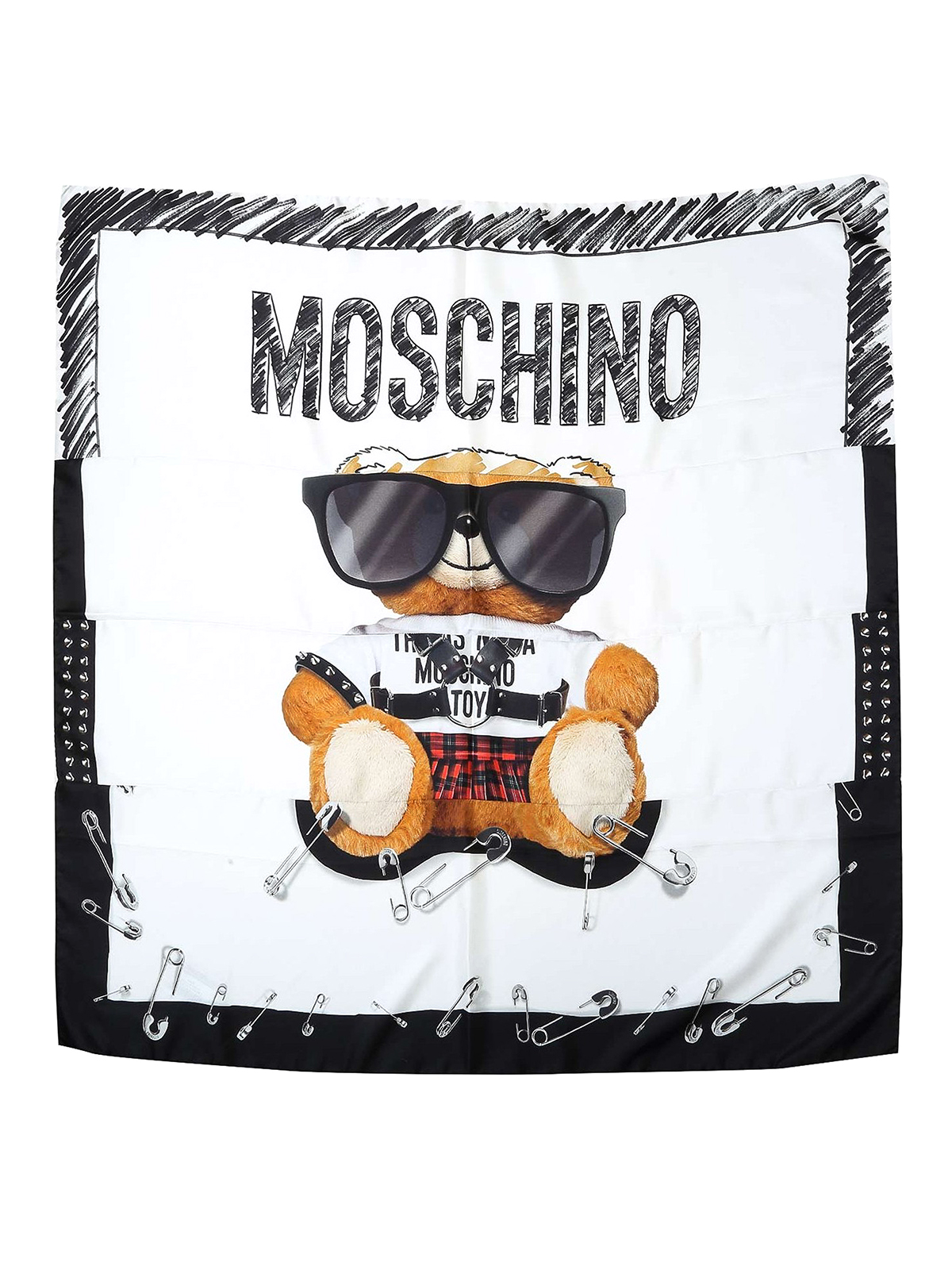Scarves Moschino - Teddy Bear print silk square scarf - 935182661001