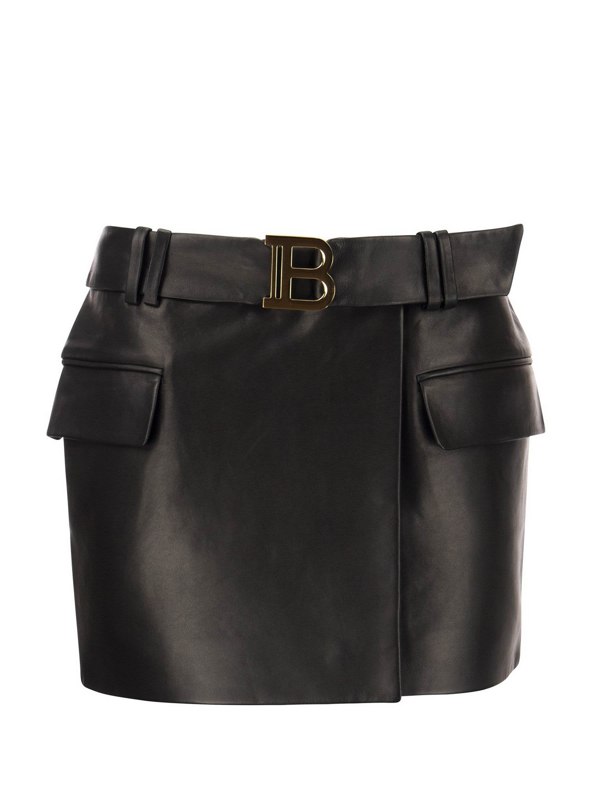 Leather skirts Balmain Leather mini skirt WF1LA005L1580PA