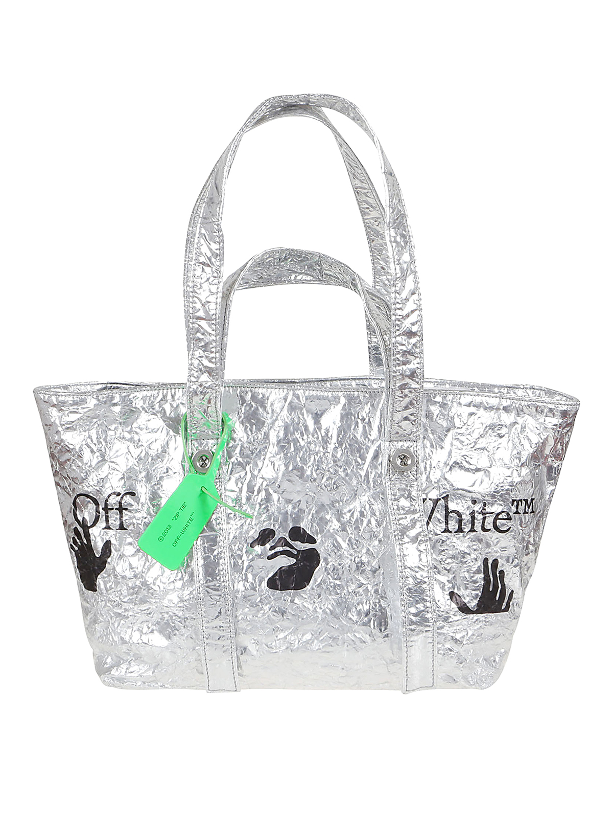 OFF-WHITE: Off White Commercial tote bag in pvc - Black  Off-White tote  bags OWNA094E20PLA001 online at