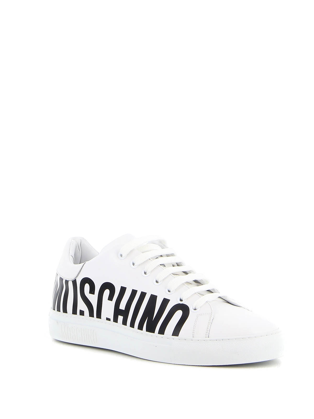 Trainers Moschino - Moschino print leather sneakers - MB15012G0DGA0100