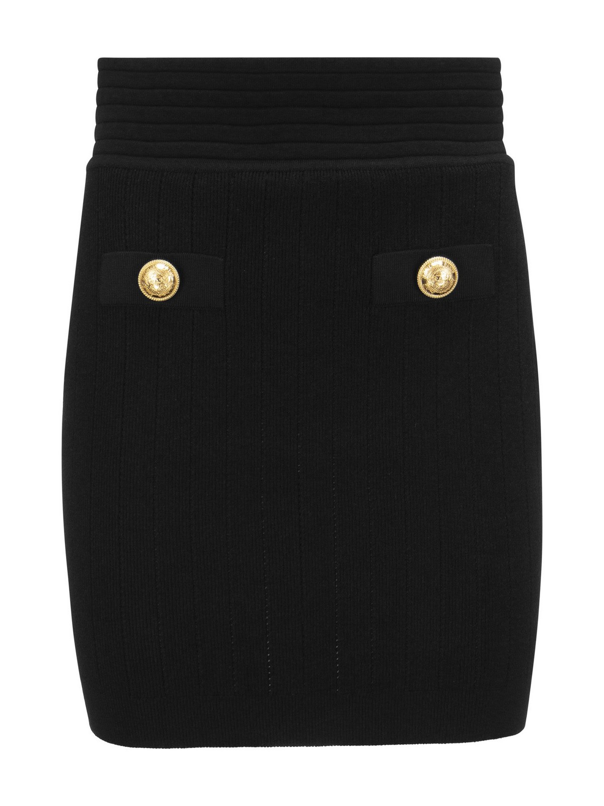 Mini skirts Balmain - Black knitted mini skirt - XF1LB015KB070PA