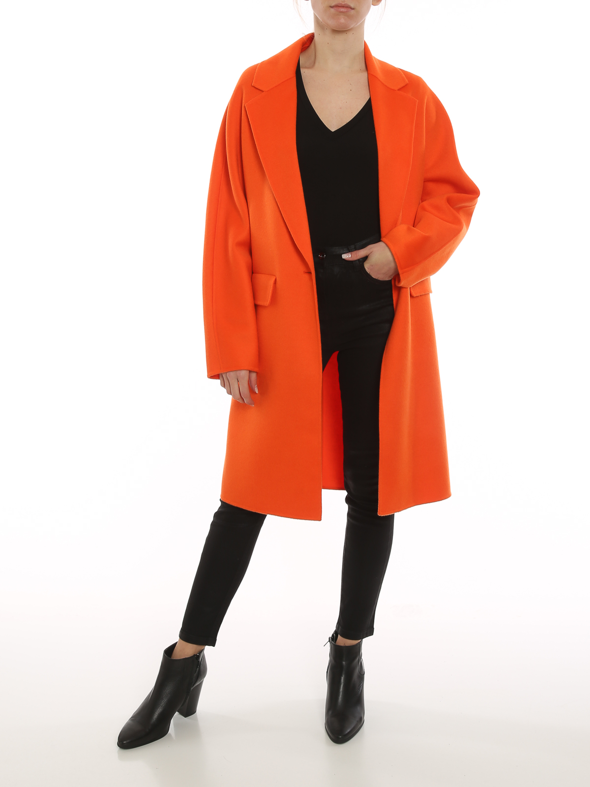 Abrigos semilargos Patrizia Pepe - Abrigo Midi - Naranja - 8O0004A006R743