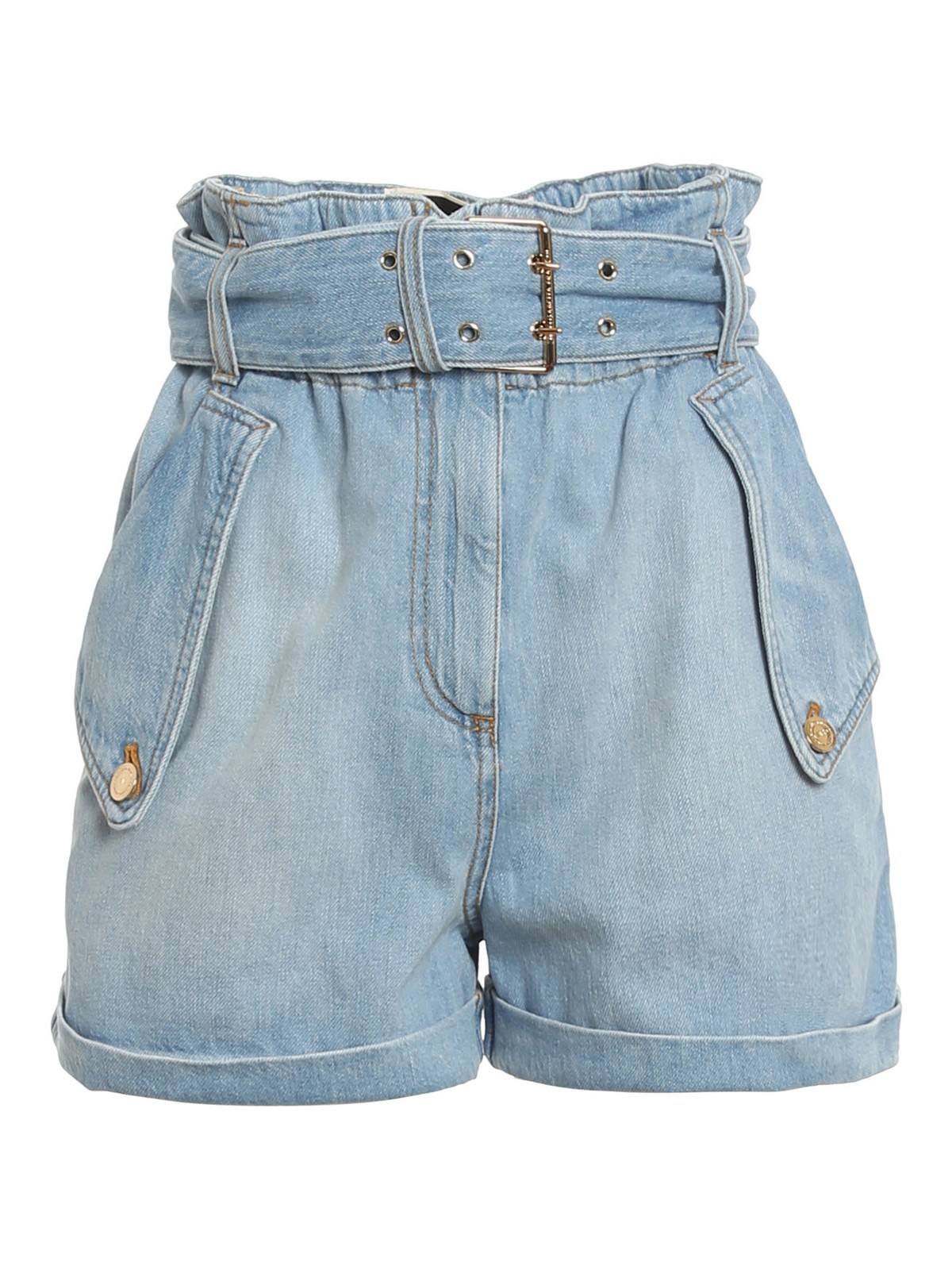 Trousers Shorts Elisabetta Franchi - Faded denim shorts - HJ14D21E2192