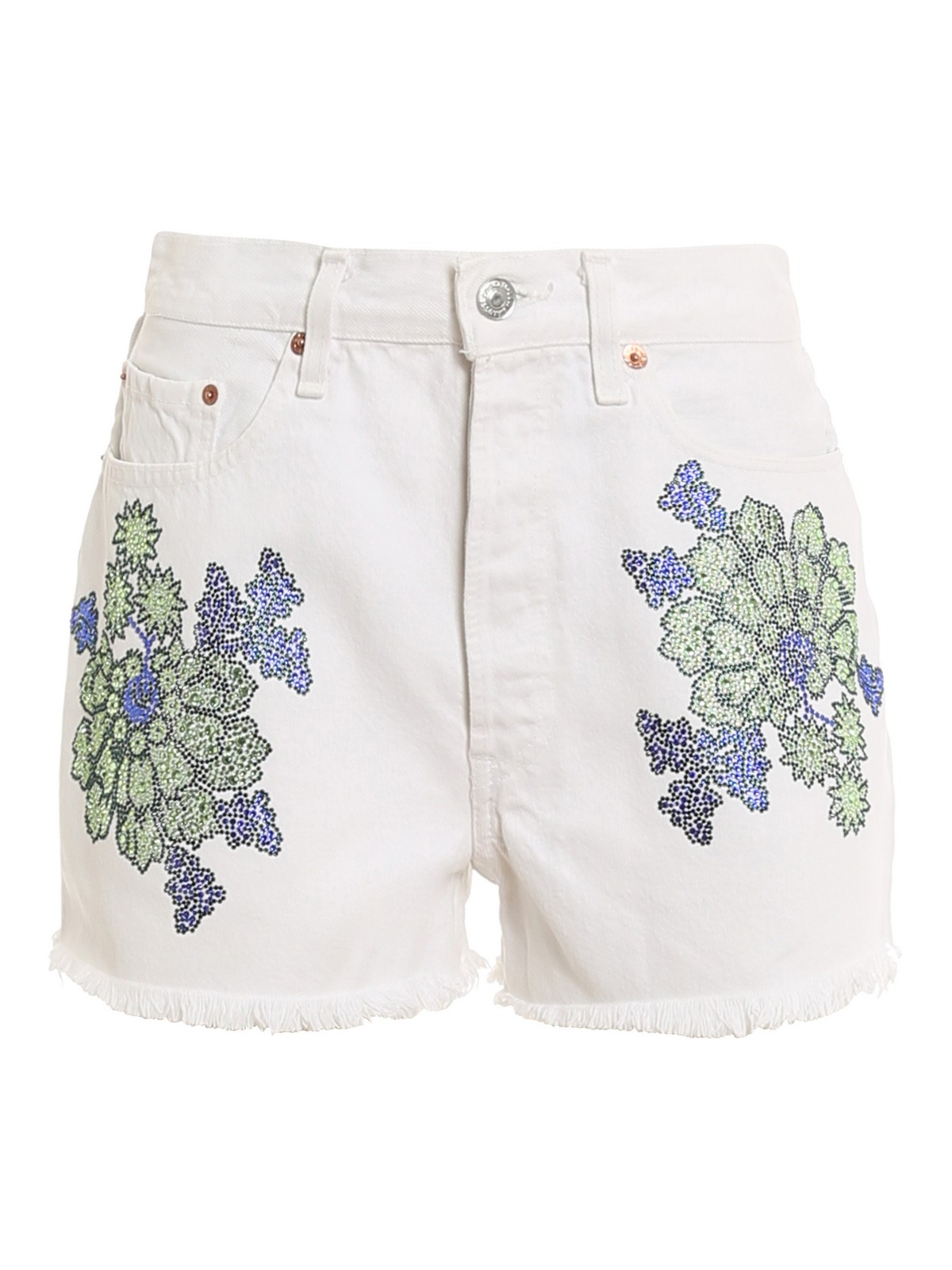 Pantaloni shorts Liberty Doll - Shorts con fiori in strass - LO15FIOREBLU