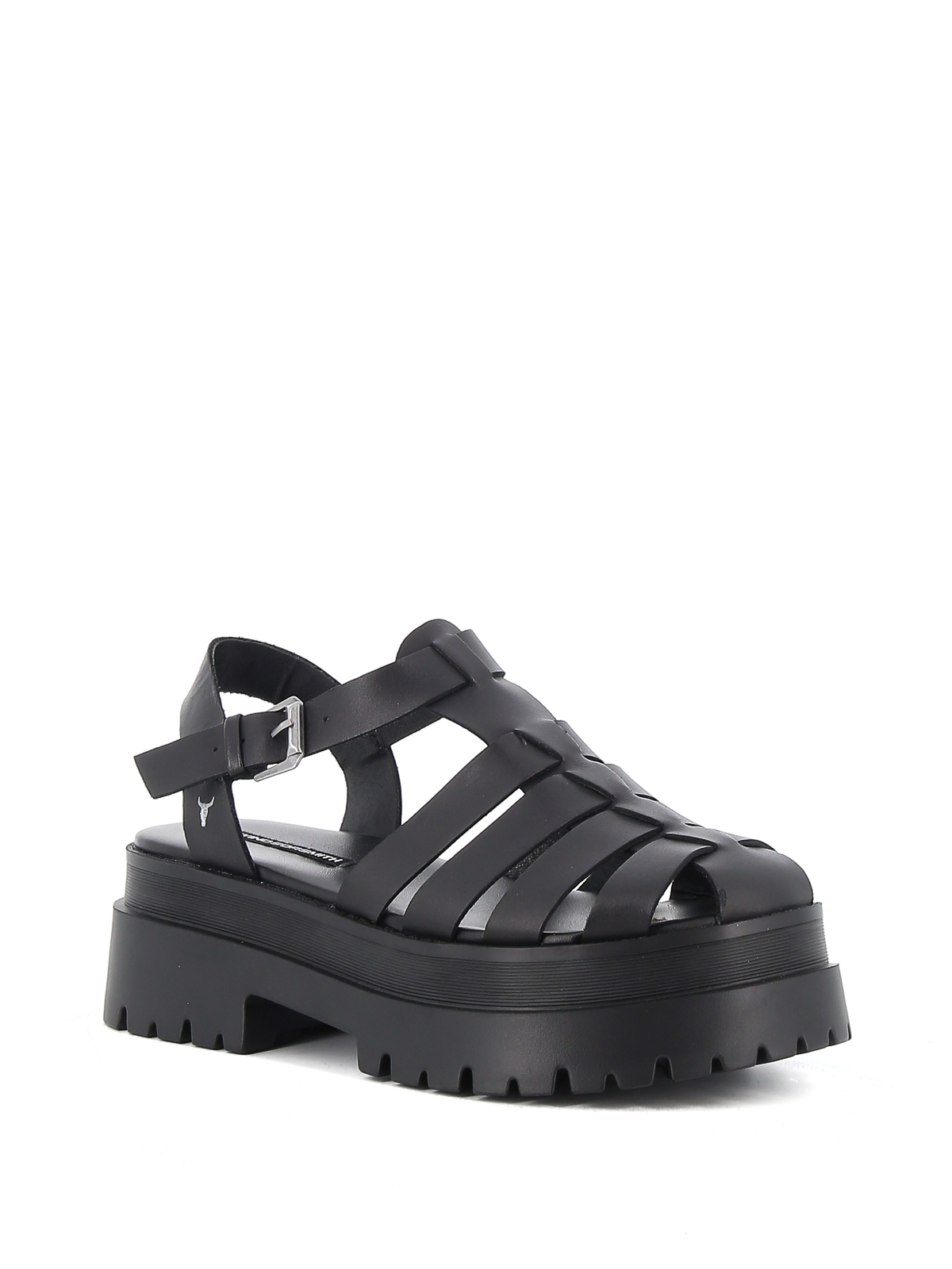 Sandals Windsor Smith - Twitch cage sandals - TWITCHLEATHERBLK | iKRIX.com