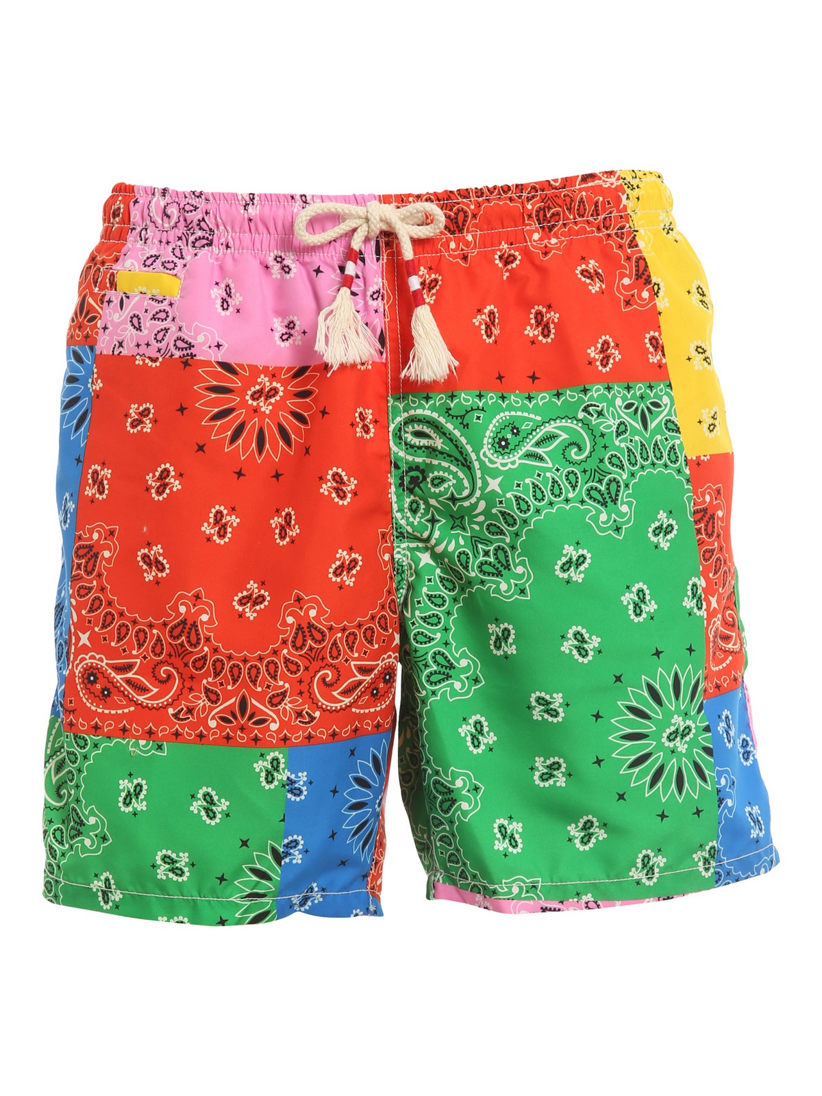 bandana print swim trunks